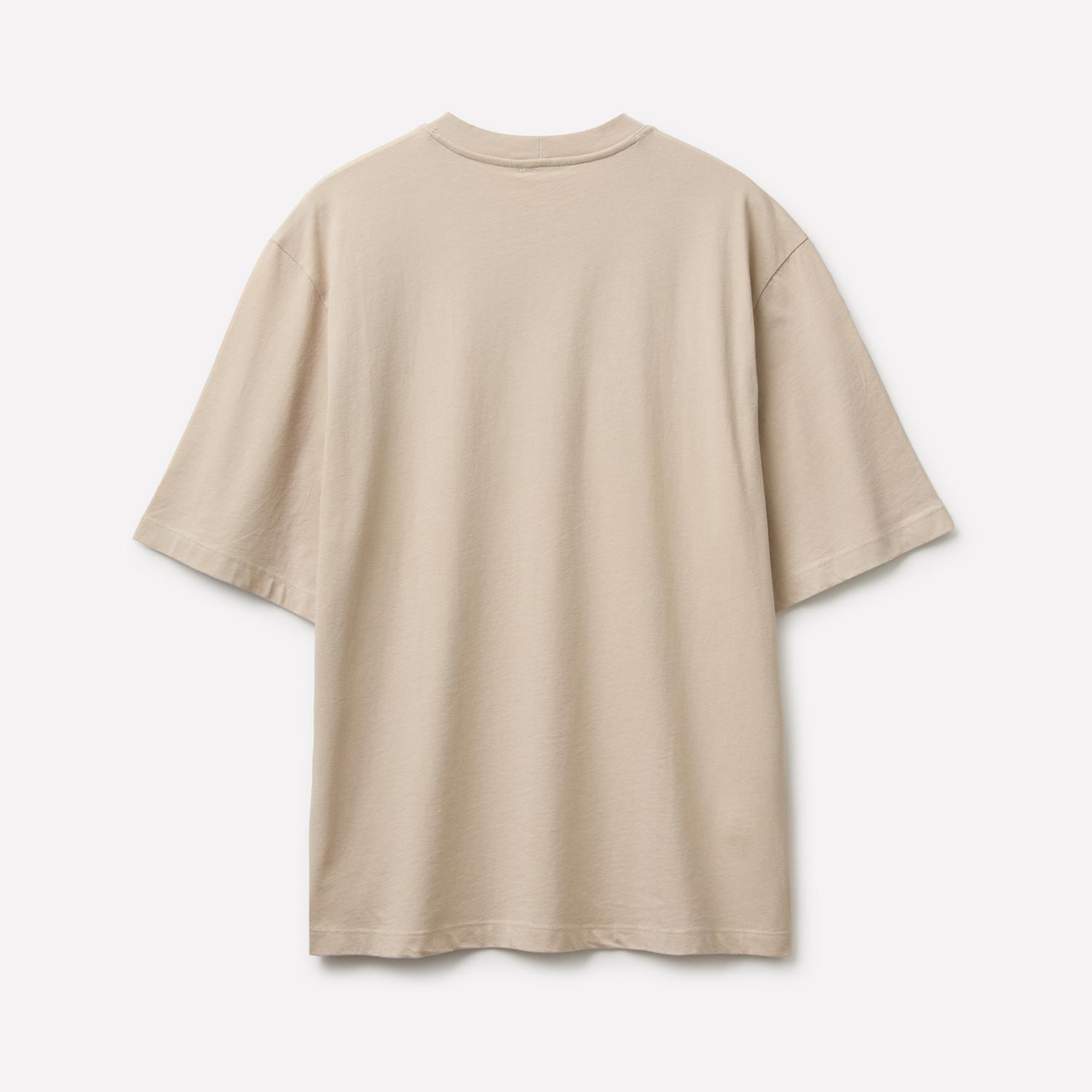 Erkek Taş %100 Pamuk Etiket Detaylı Bisiklet Yaka T-Shirt