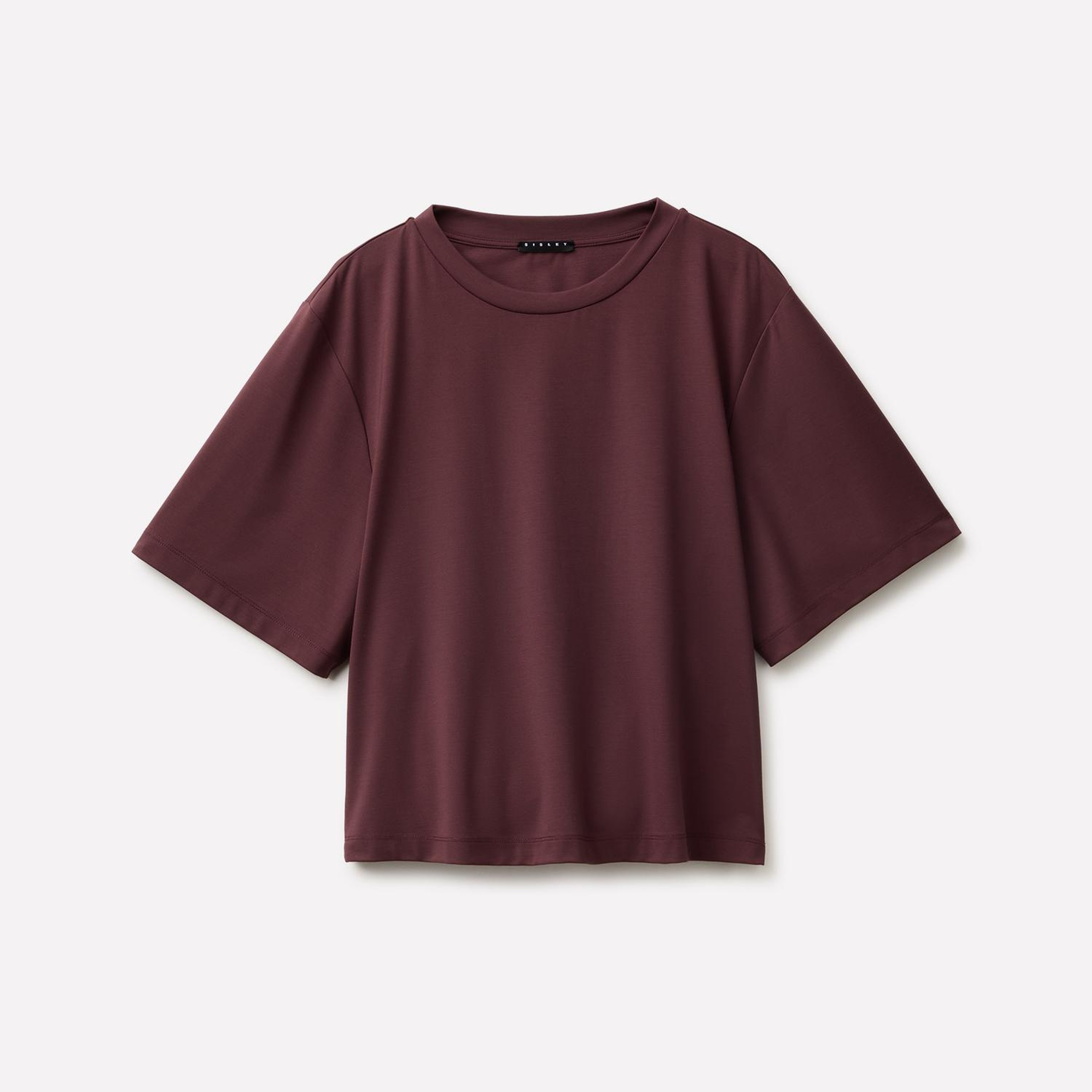 Kadın Mürdüm Viskoz Karışımlı Arka Bağlama Detaylı Regular Fit T-Shirt