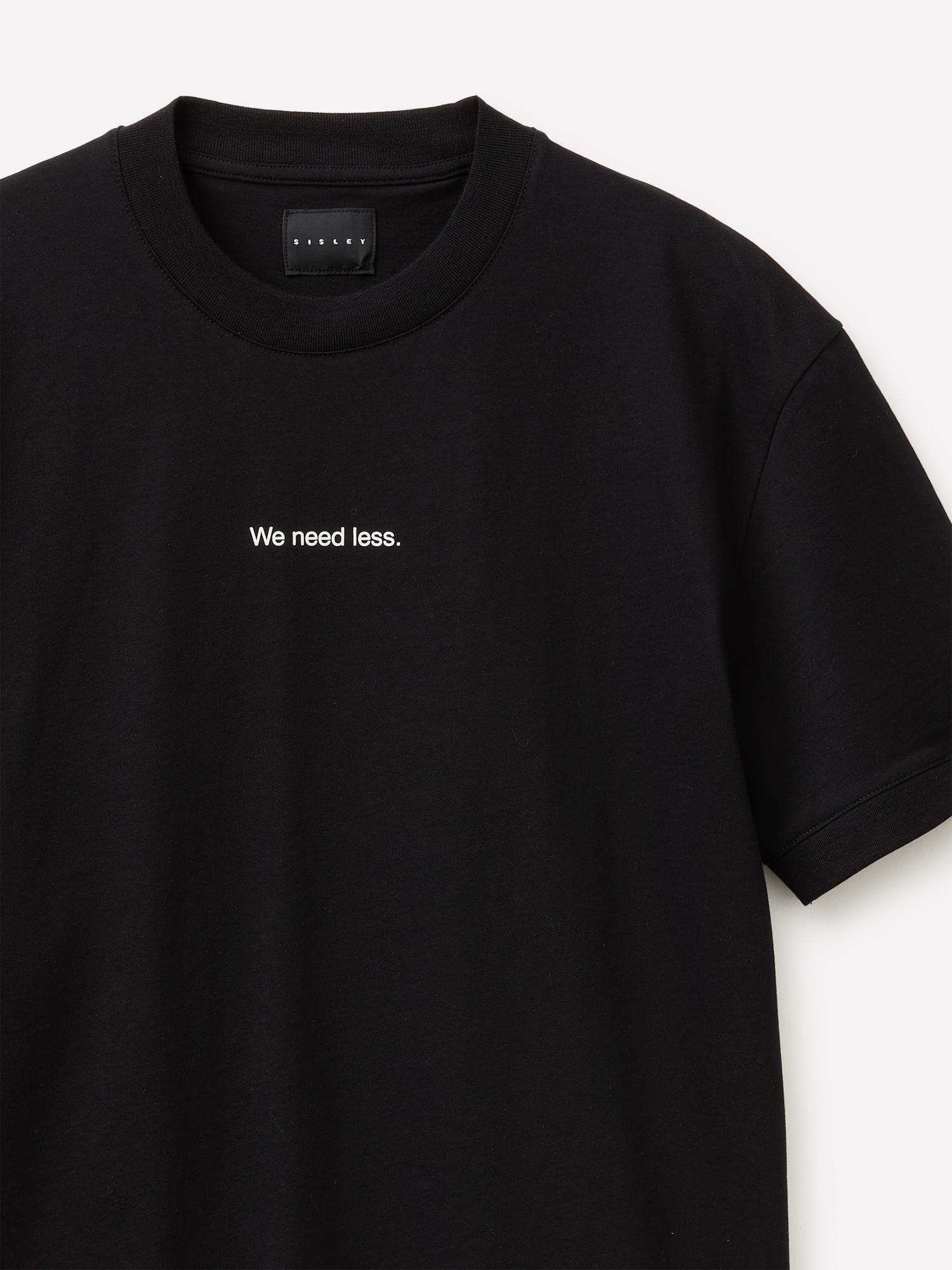 Erkek Siyah %100 Pamuk Önü Yazı Baskılı Bisiklet Yaka T-Shirt