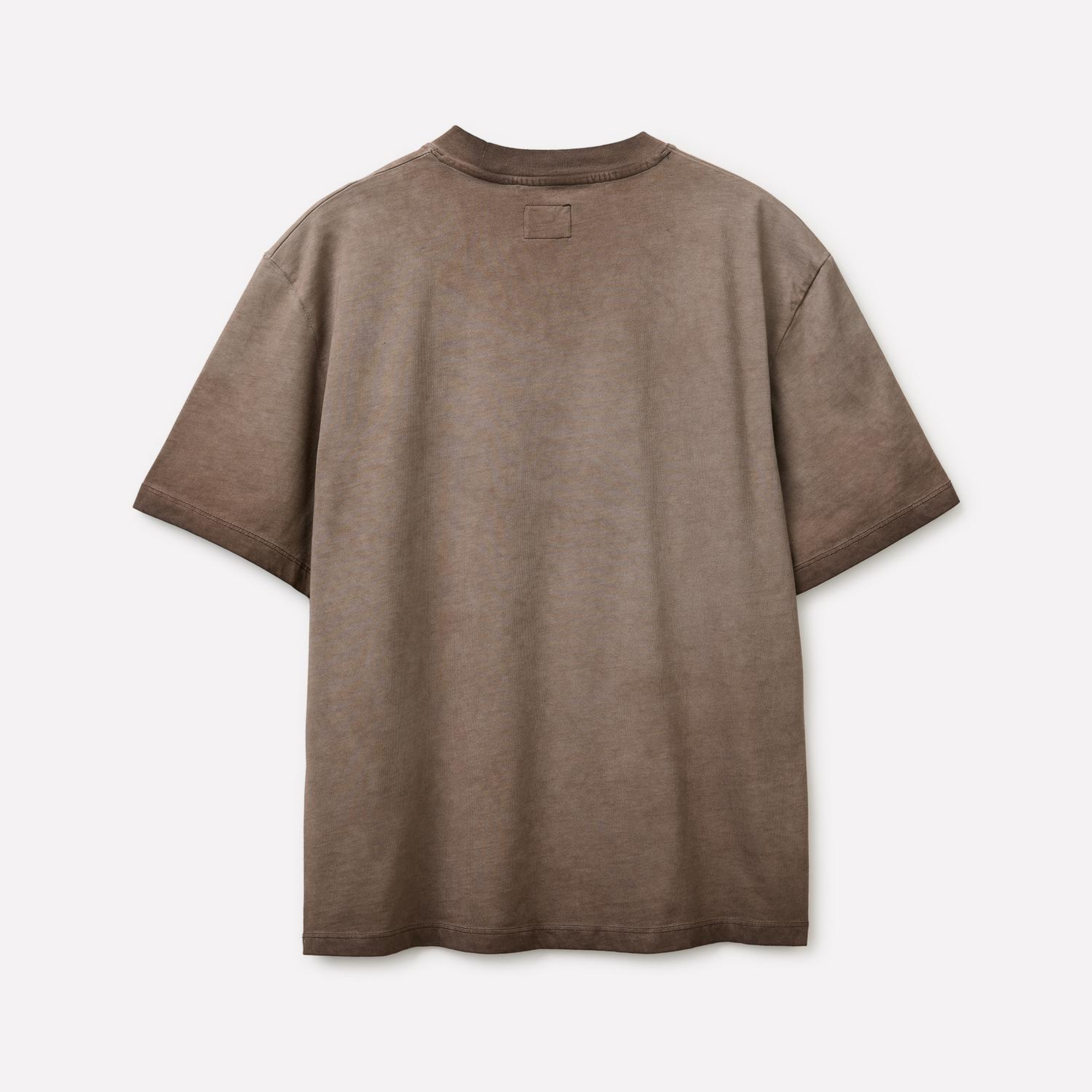Erkek Krem %100 Pamuk Önü Baskı Detaylı Soluk Efektli T-Shirt