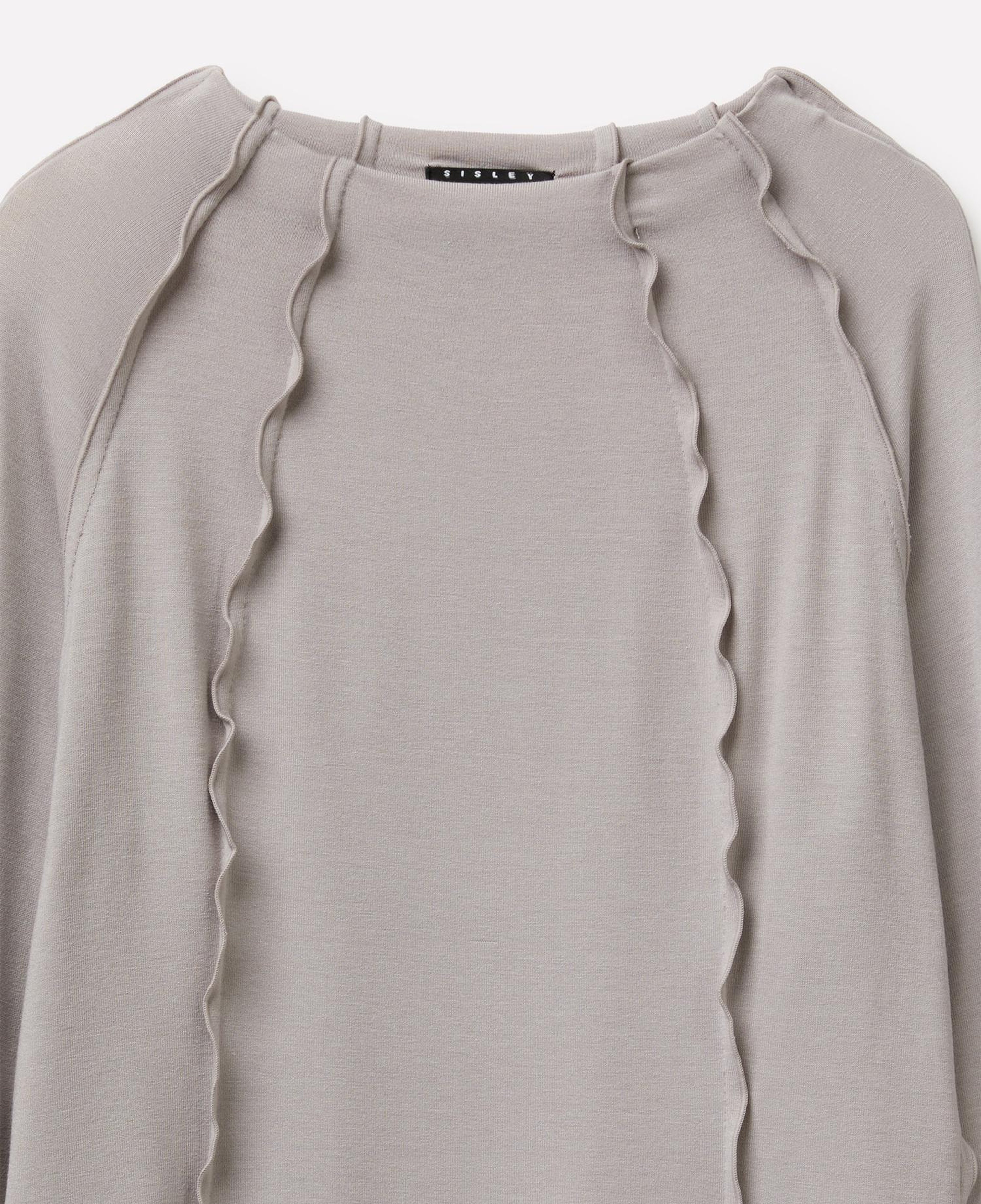 Kadın Açık  Gri Viskoz Karışımlı Ters Dikiş Detaylı Regular Fit Sweatshirt