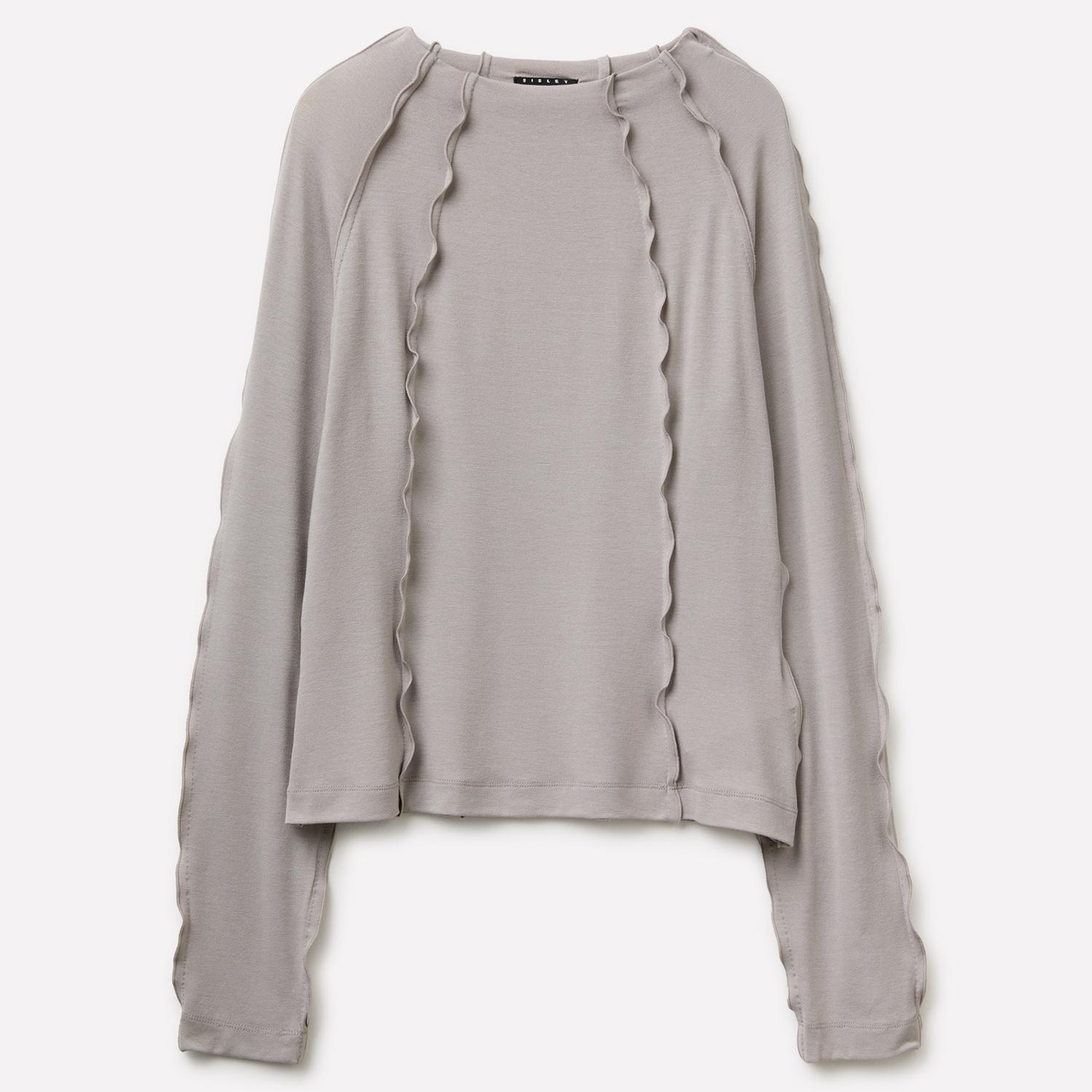 Kadın Açık  Gri Viskoz Karışımlı Ters Dikiş Detaylı Regular Fit Sweatshirt