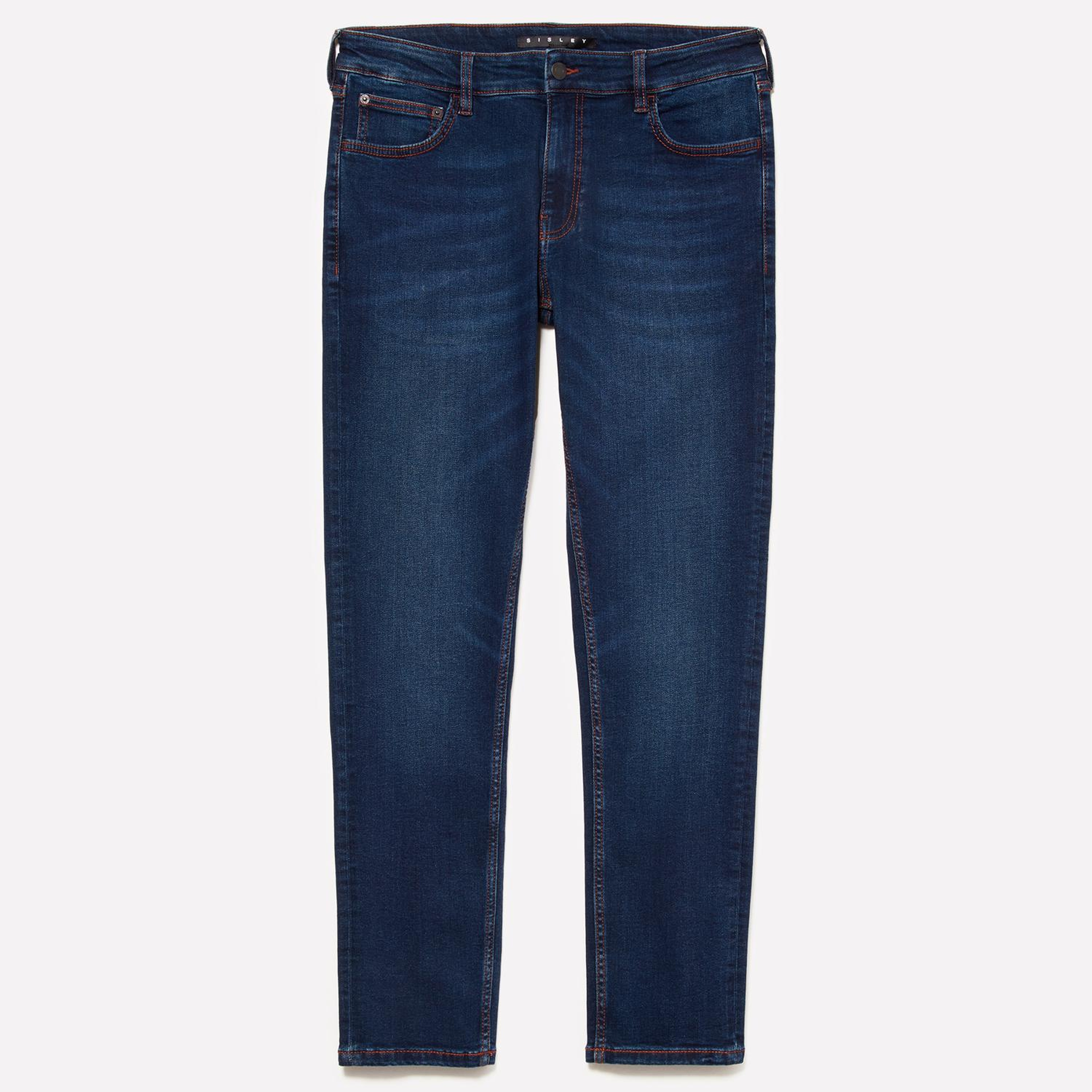 Erkek Koyu Mavi Pamuk Karışımlı Düşük Bel Skinny Fit Denim Pantolon