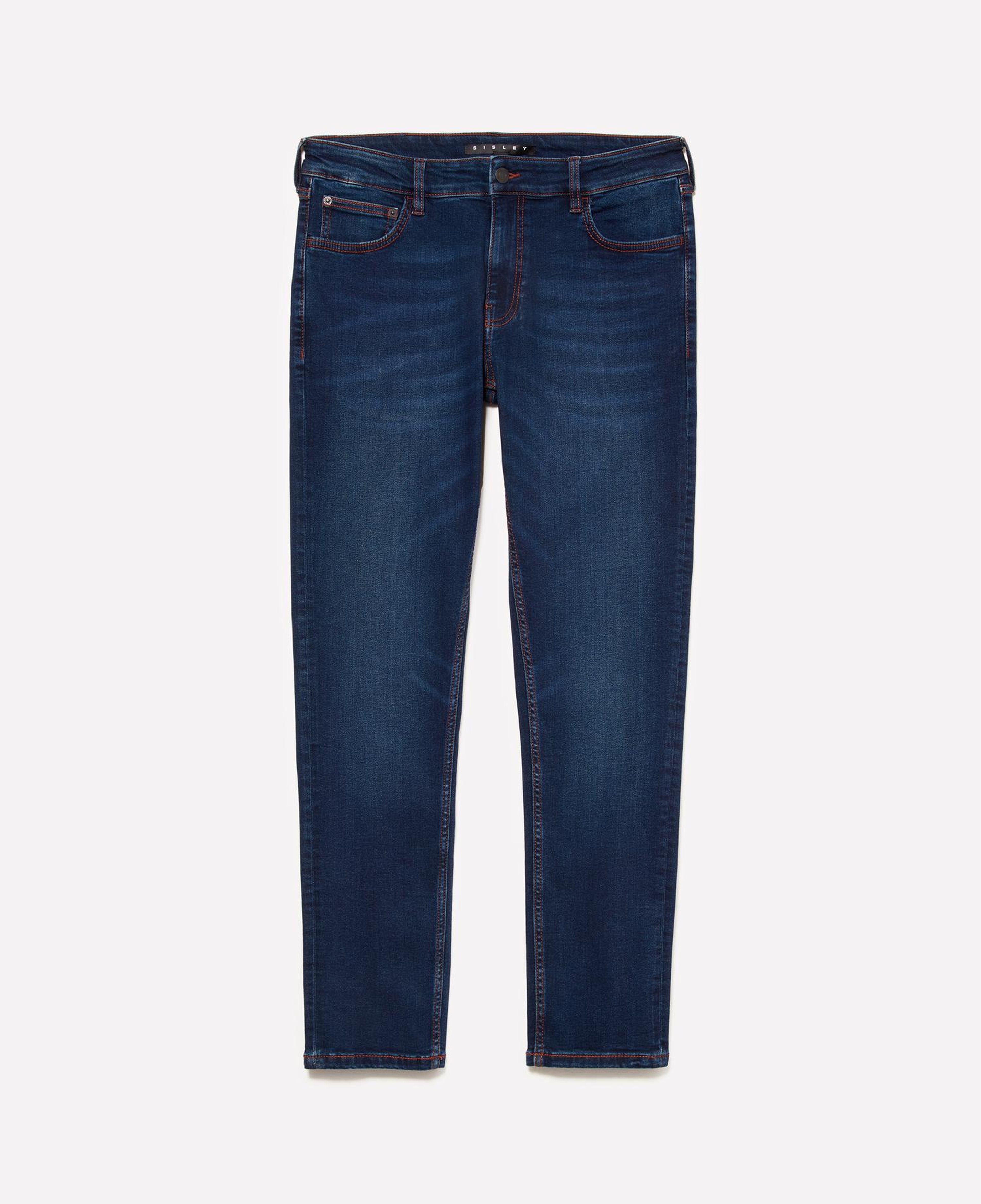 Erkek Koyu Mavi Pamuk Karışımlı Düşük Bel Skinny Fit Denim Pantolon