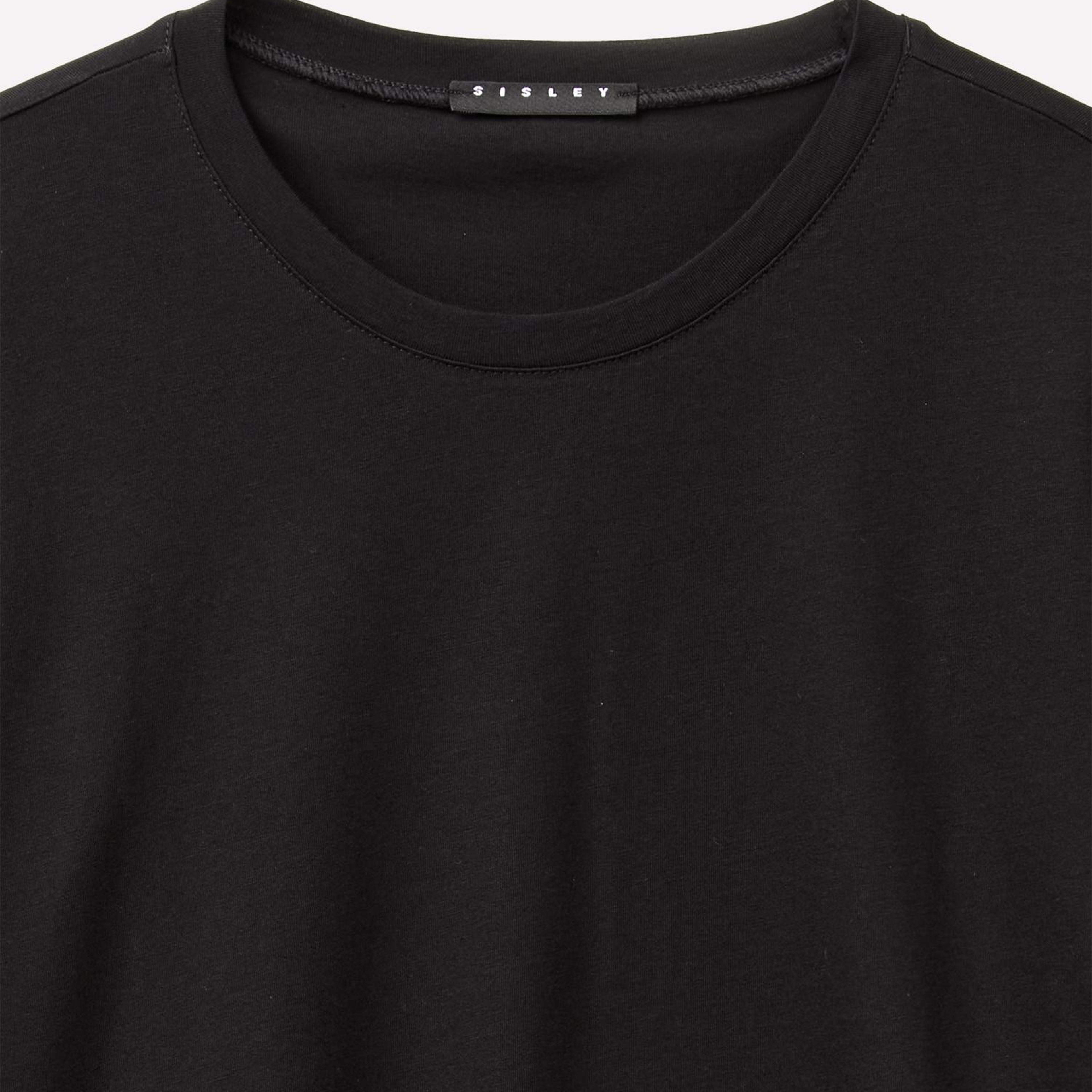 Kadın Siyah Modal Karışımlı Regular Fit Uzun Kollu T-Shirt