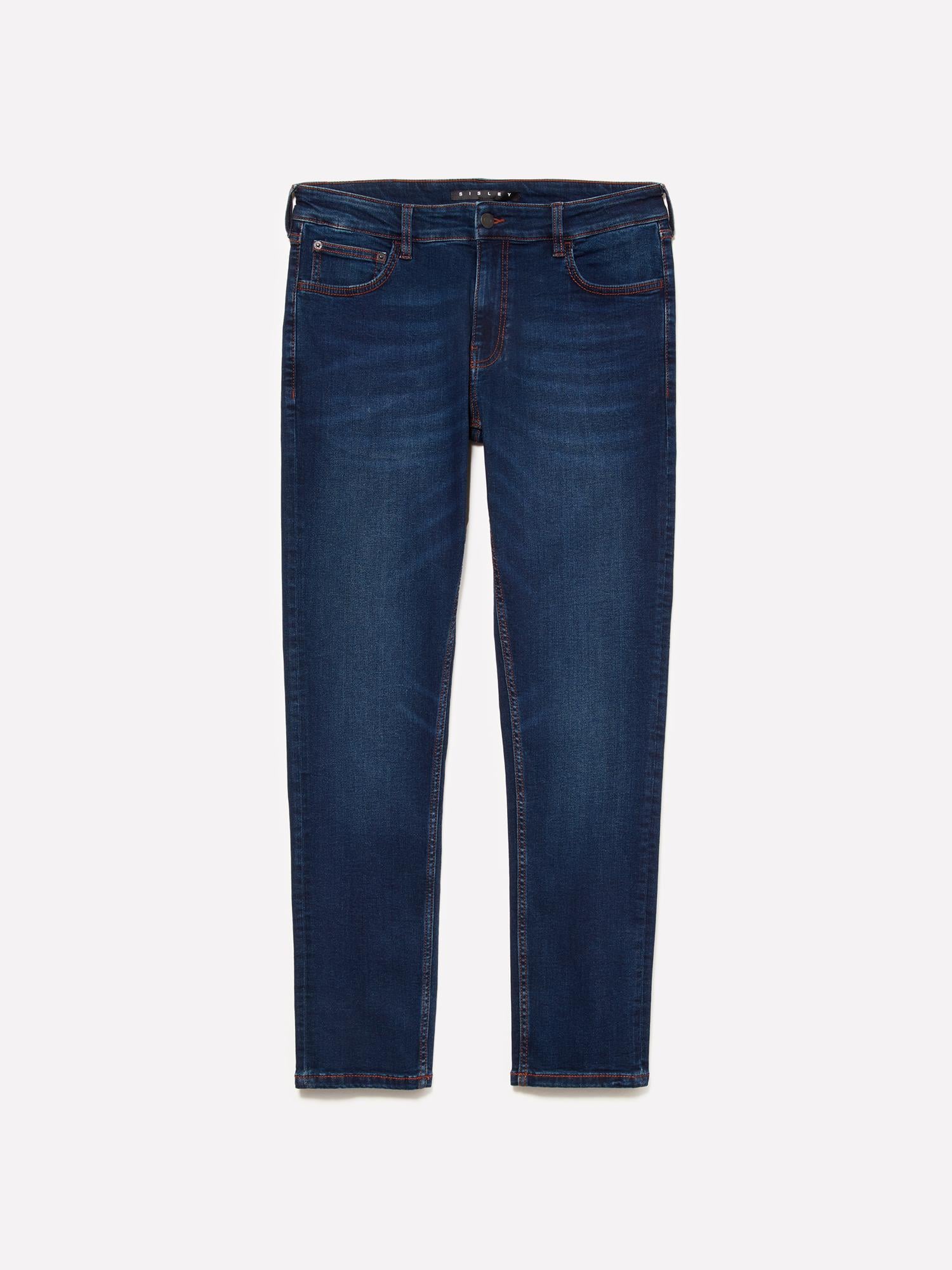 Erkek Koyu Mavi Pamuk Karışımlı Düşük Bel Skinny Fit Denim Pantolon