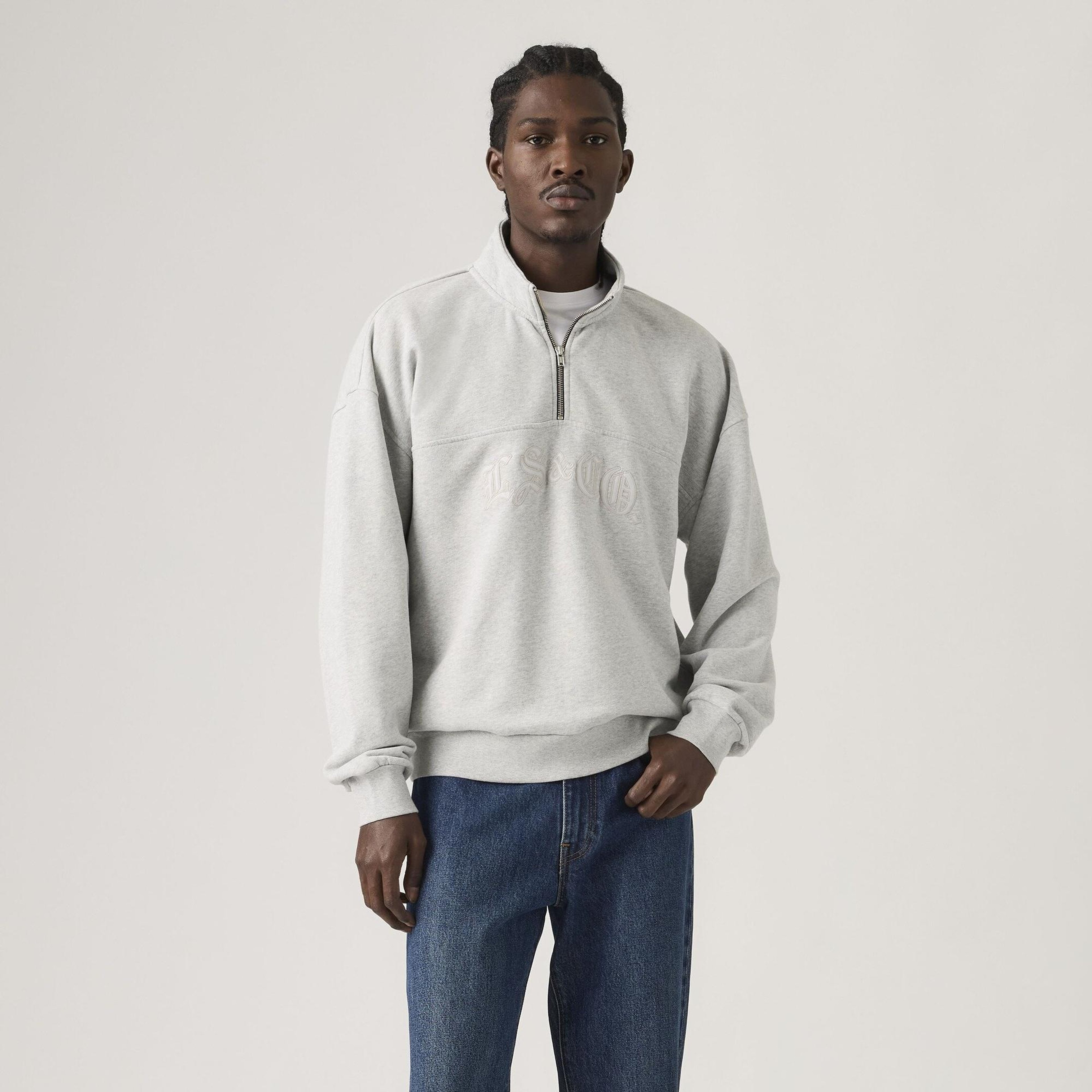 Boxy Çeyrek Fermuarlı Sweatshirt