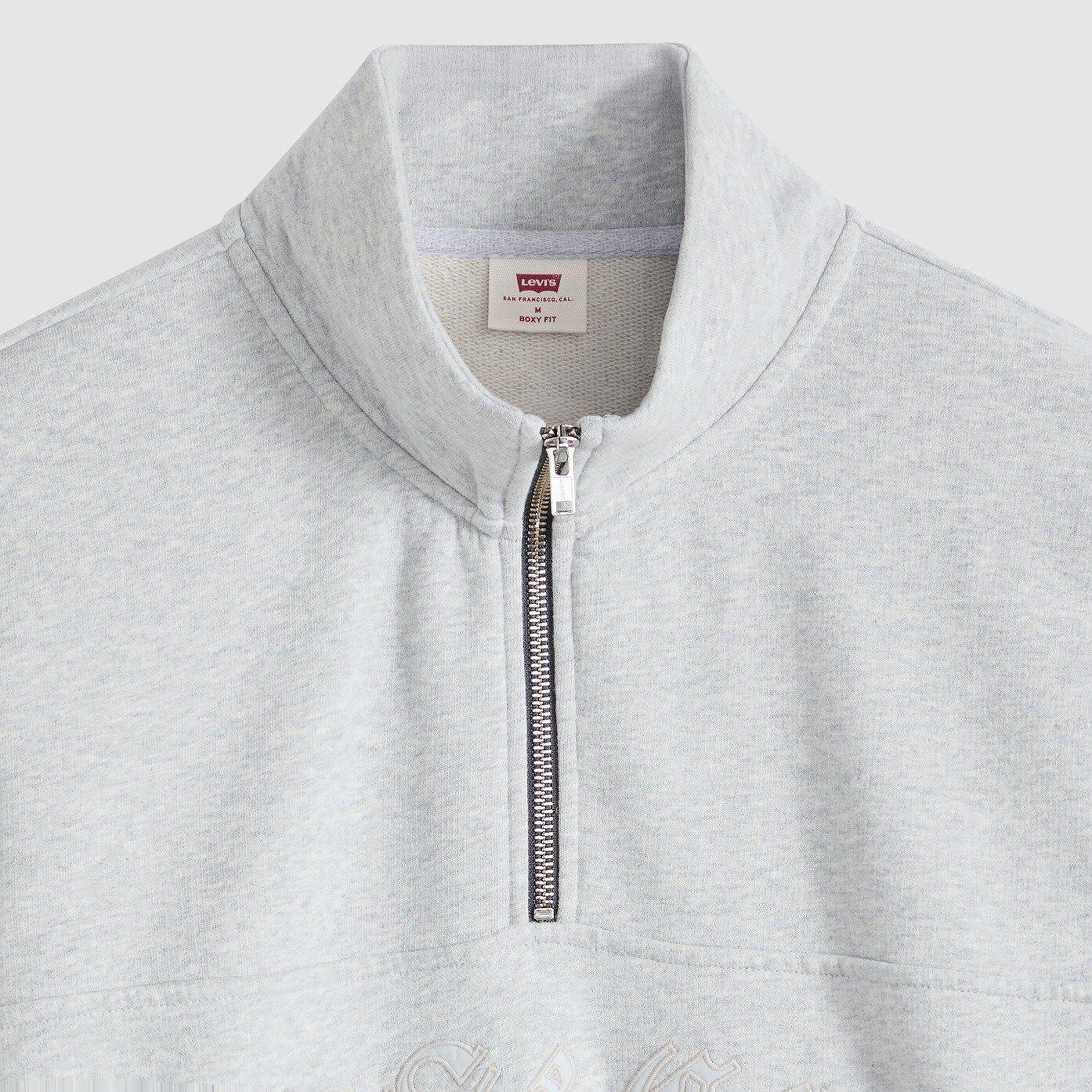 Boxy Çeyrek Fermuarlı Sweatshirt