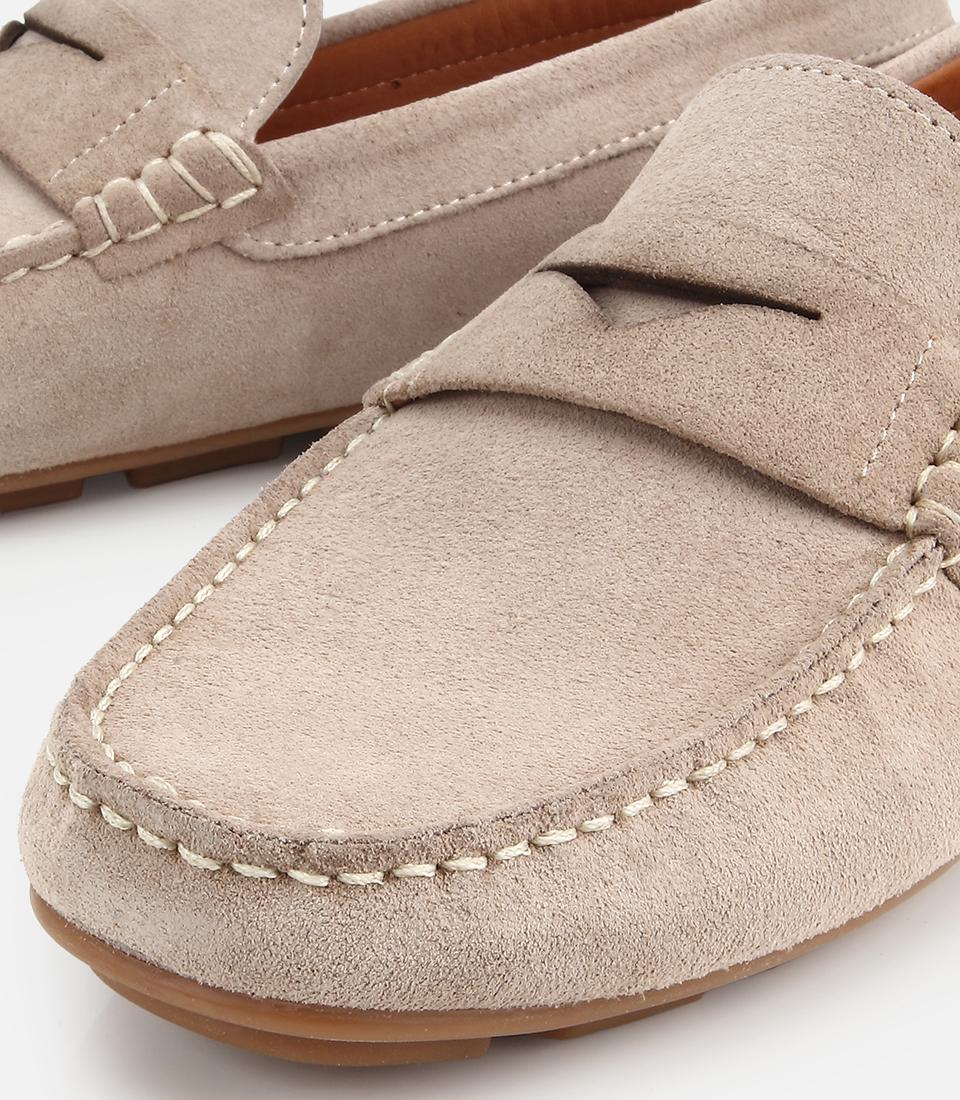 Erkek Süet Deri Bej Comfort Günlük Loafer
