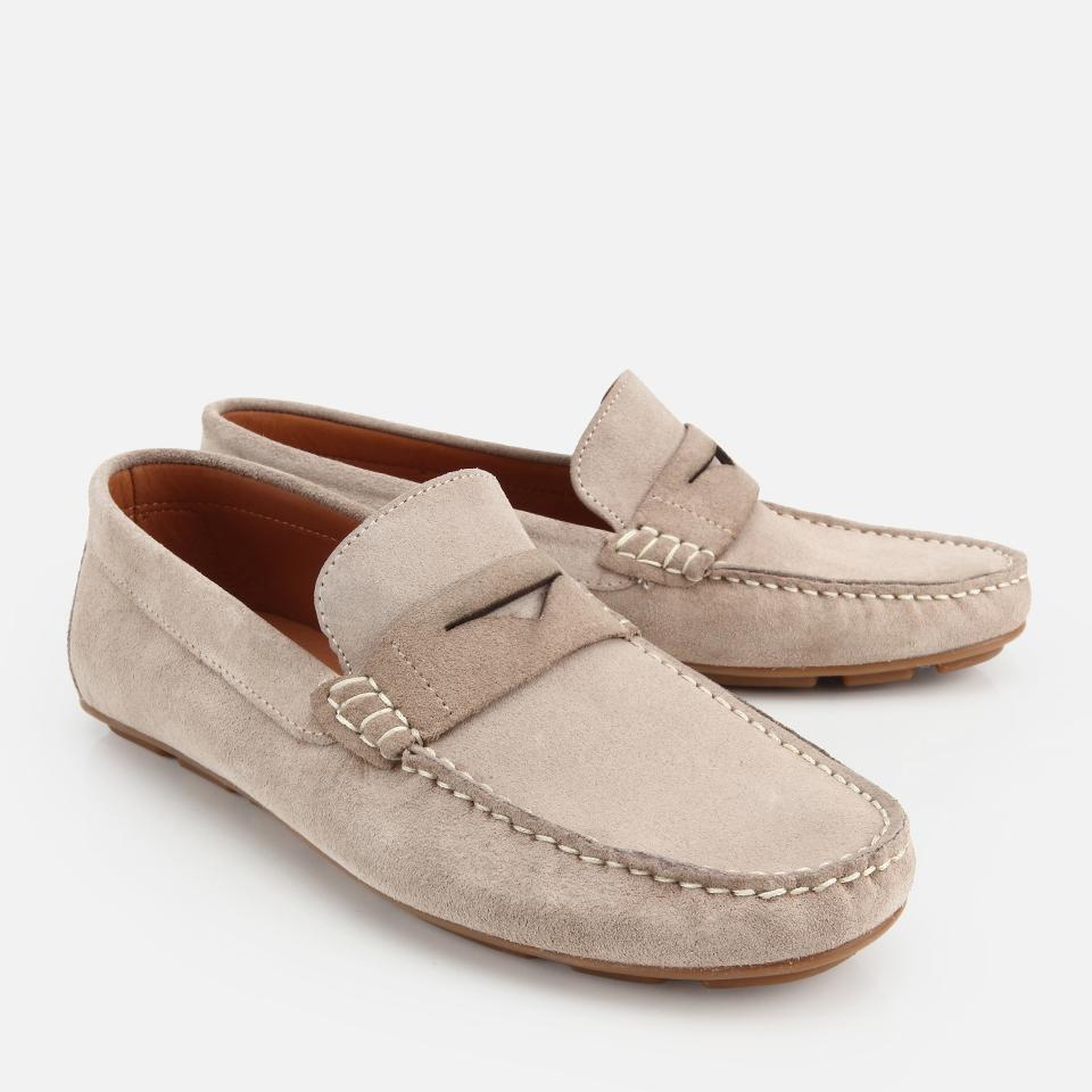 Erkek Süet Deri Bej Comfort Günlük Loafer