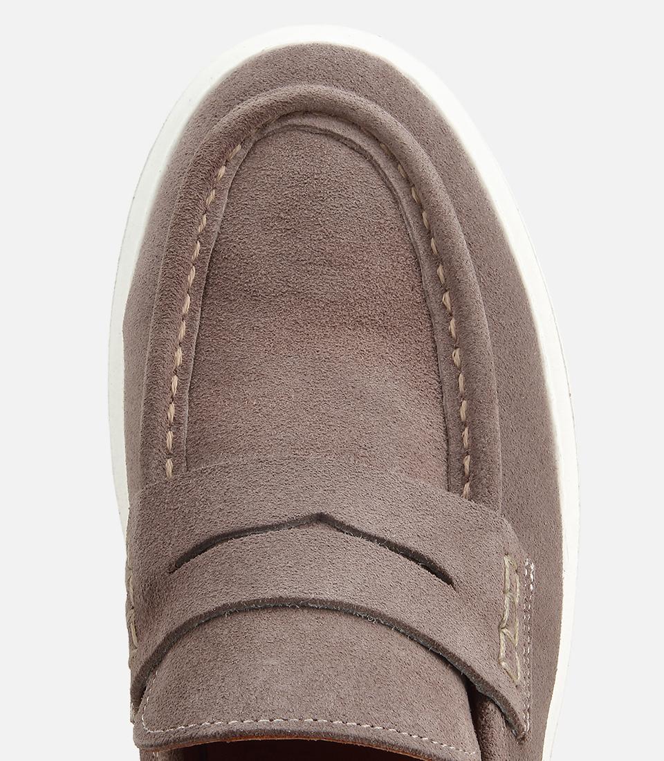 Erkek Süet Deri Bej Kalın Tabanlı Günlük Loafer