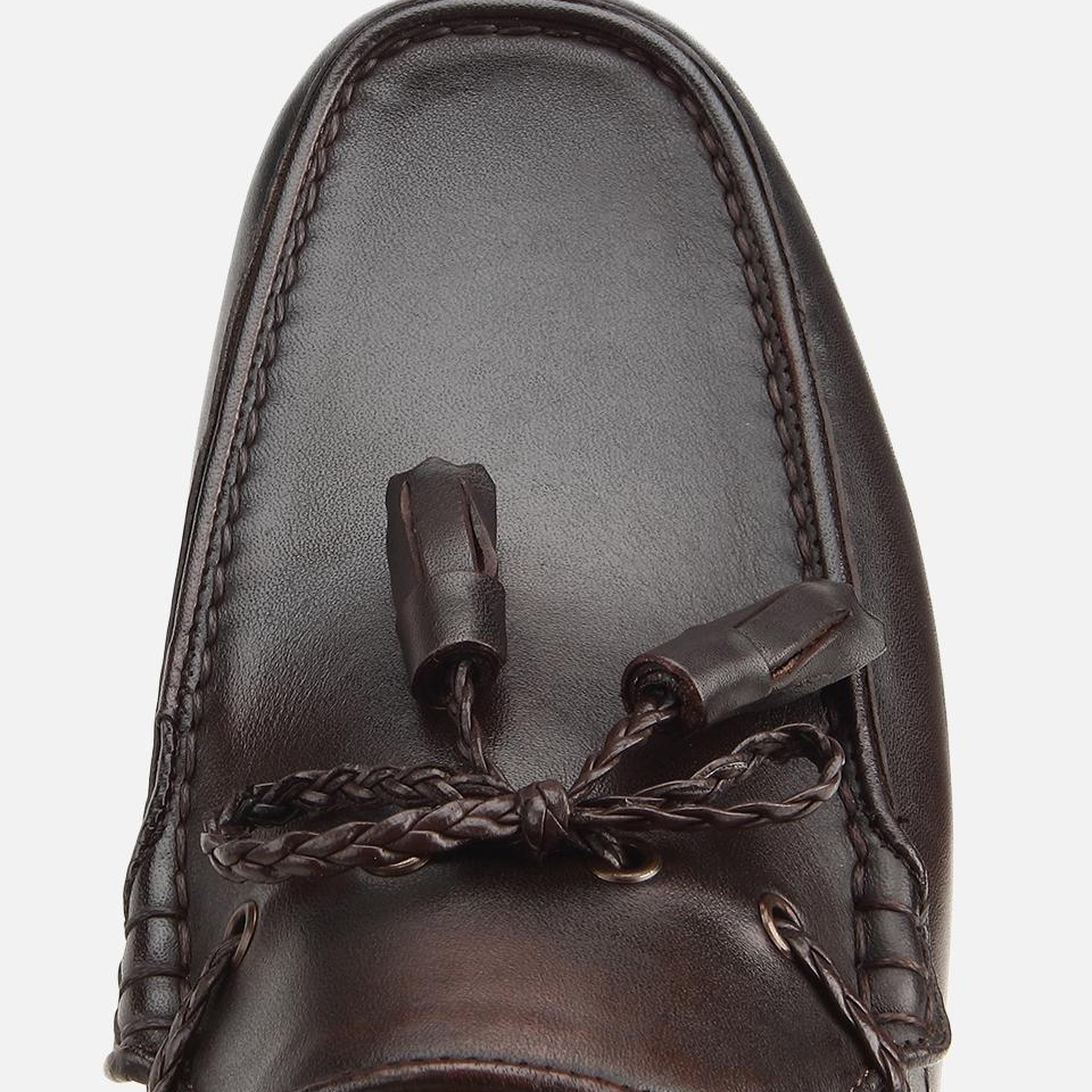 Erkek Deri Kahverengi Püskül Dikiş Detaylı Klasik Loafer