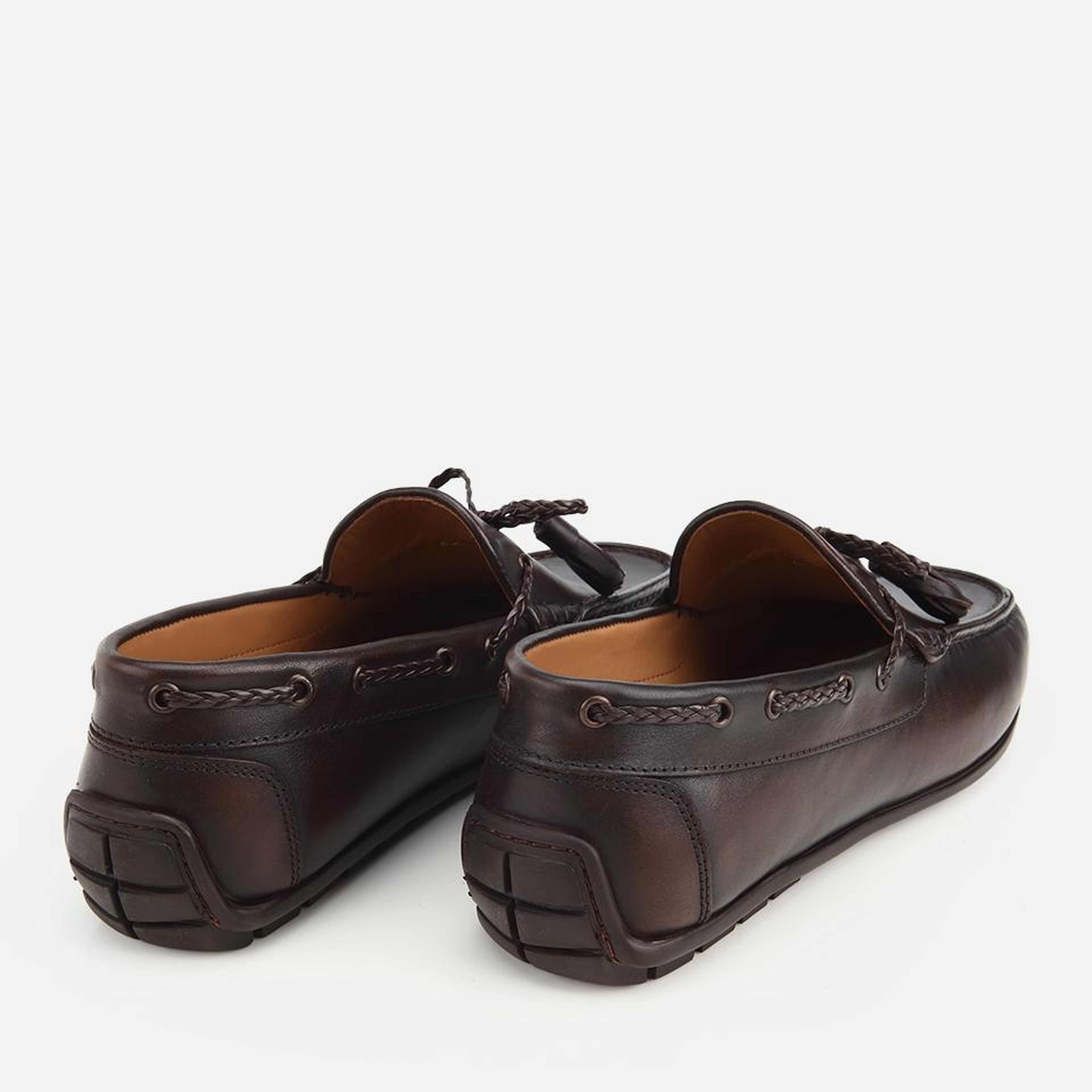Erkek Deri Kahverengi Püskül Dikiş Detaylı Klasik Loafer