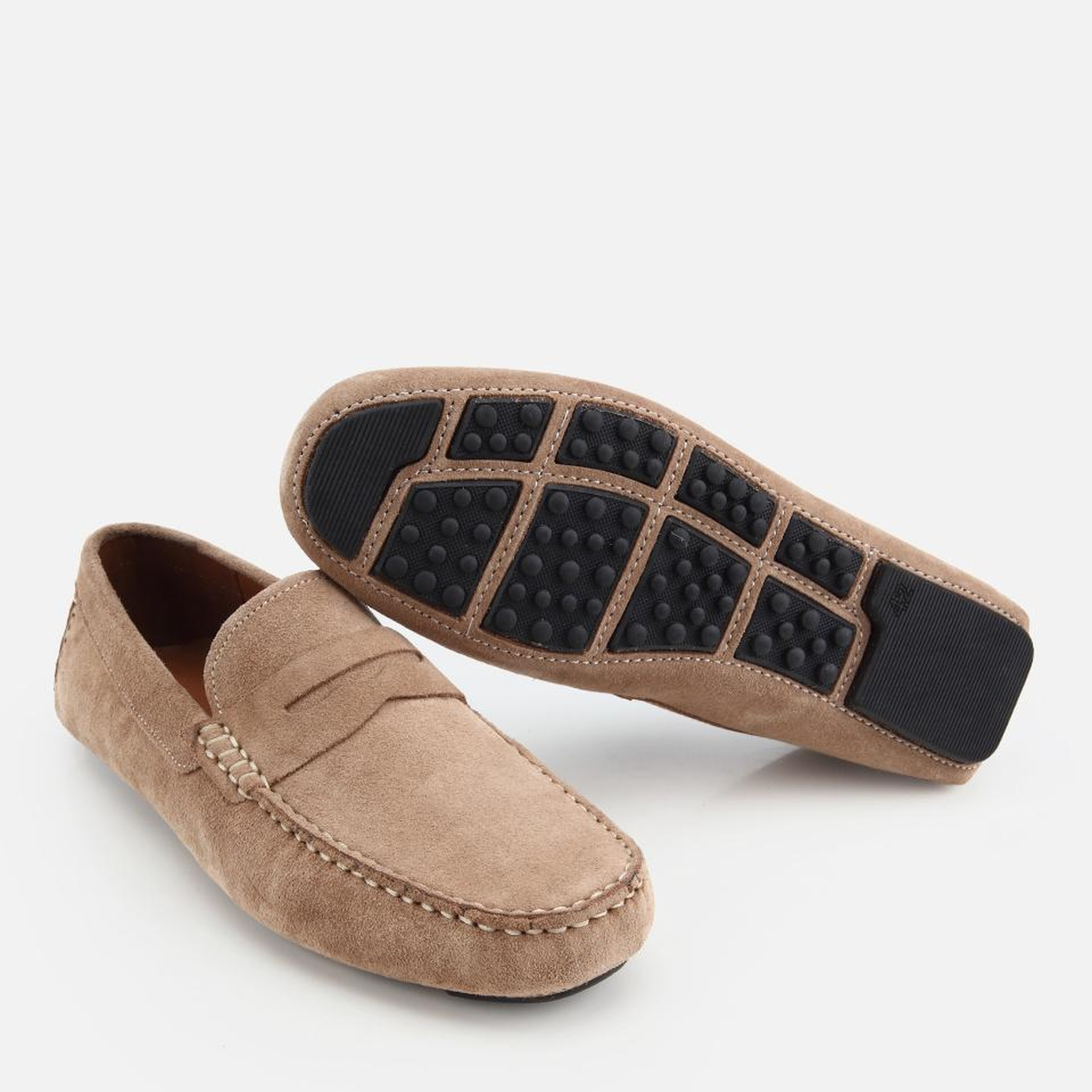 Erkek Süet Deri Bej Rahat Günlük Loafer