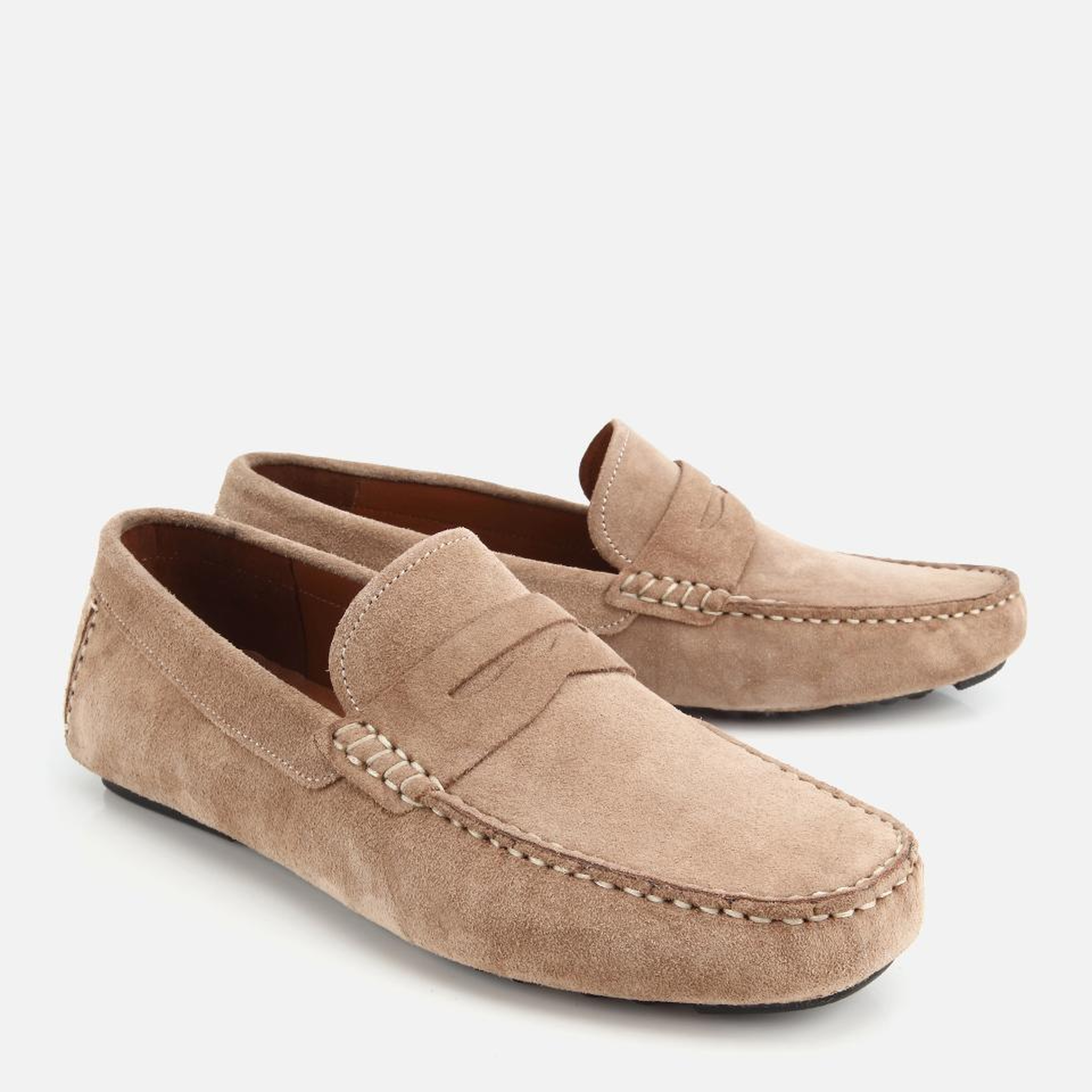 Erkek Süet Deri Bej Rahat Günlük Loafer