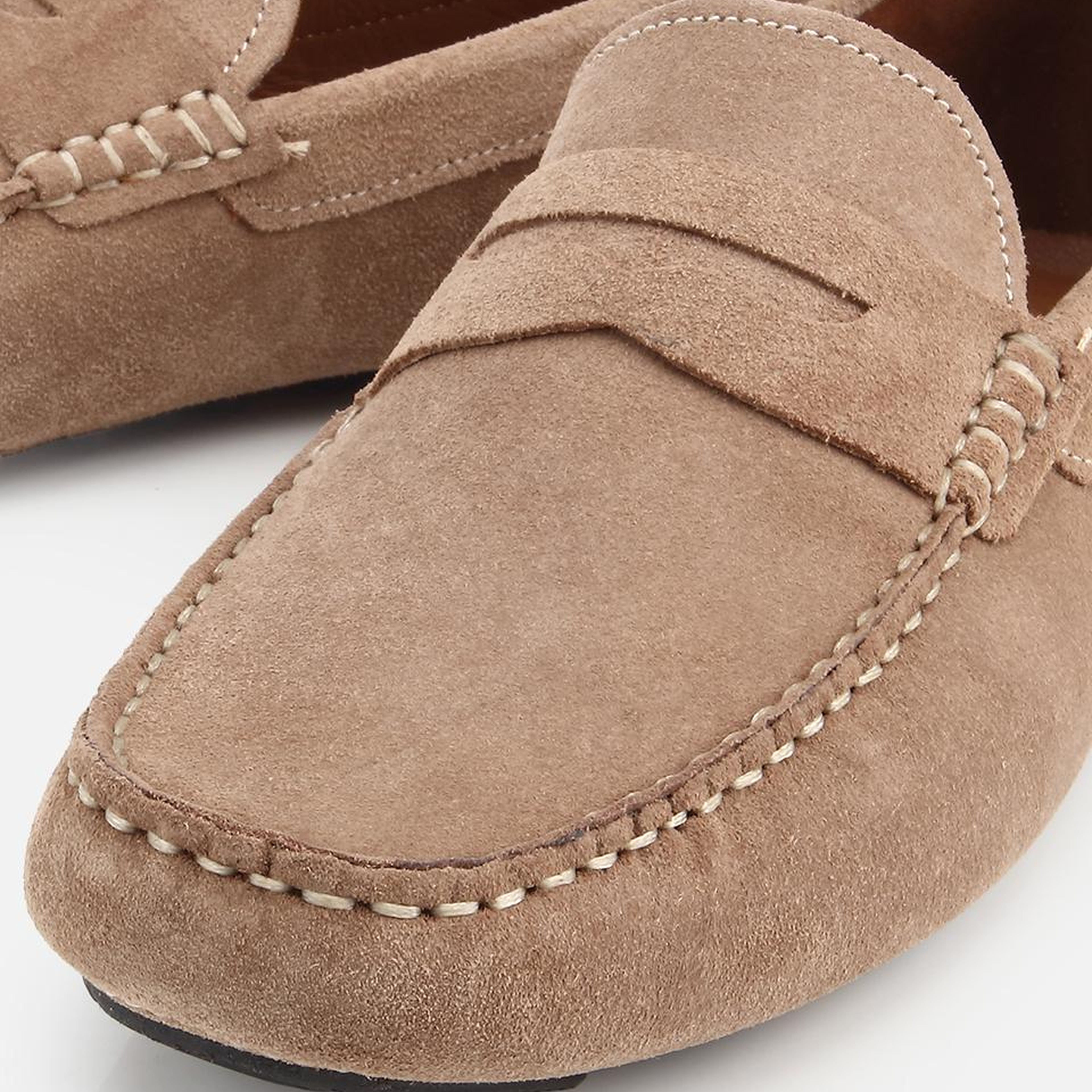 Erkek Süet Deri Bej Rahat Günlük Loafer