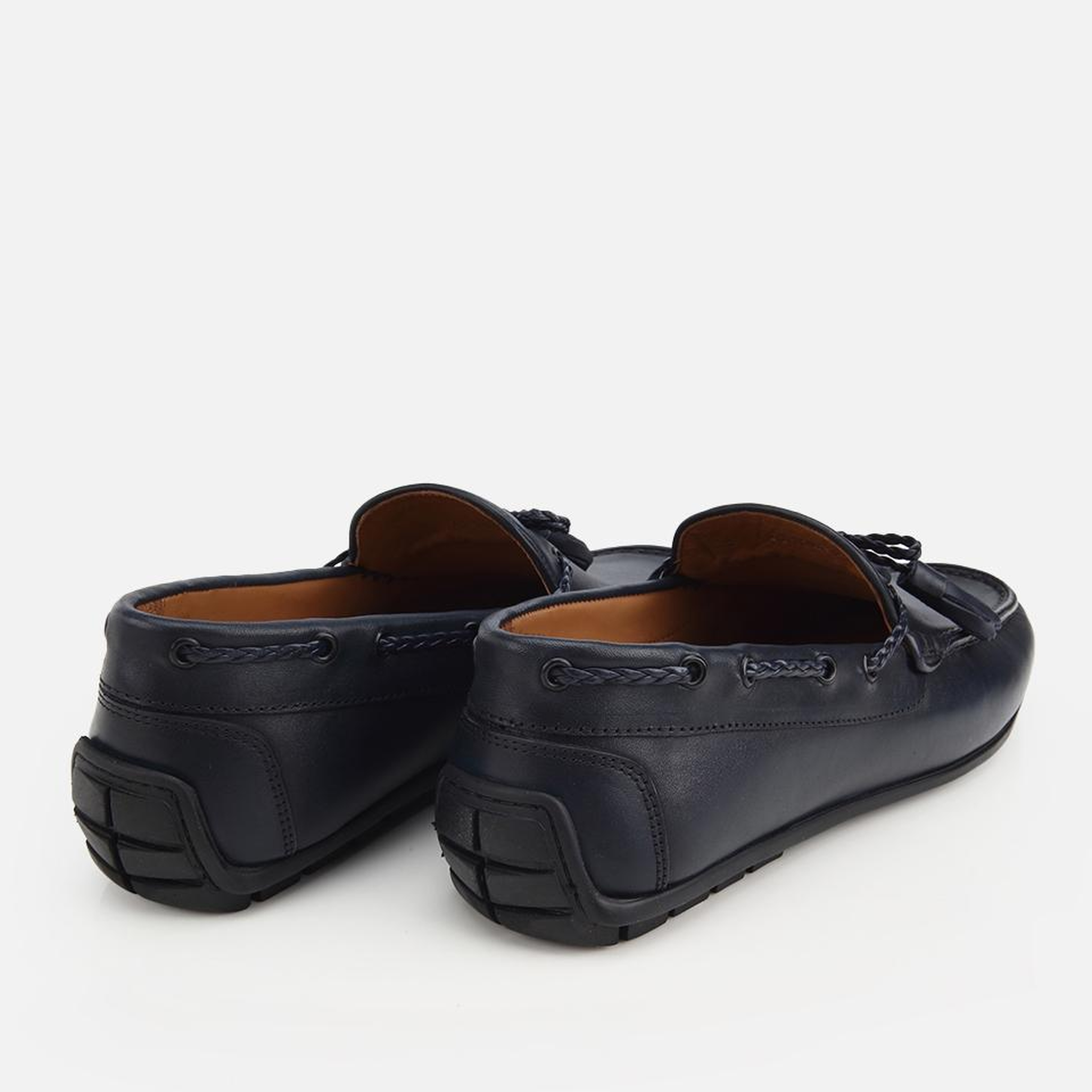 Erkek Deri Lacivert Püskül Dikiş Detaylı Klasik Loafer