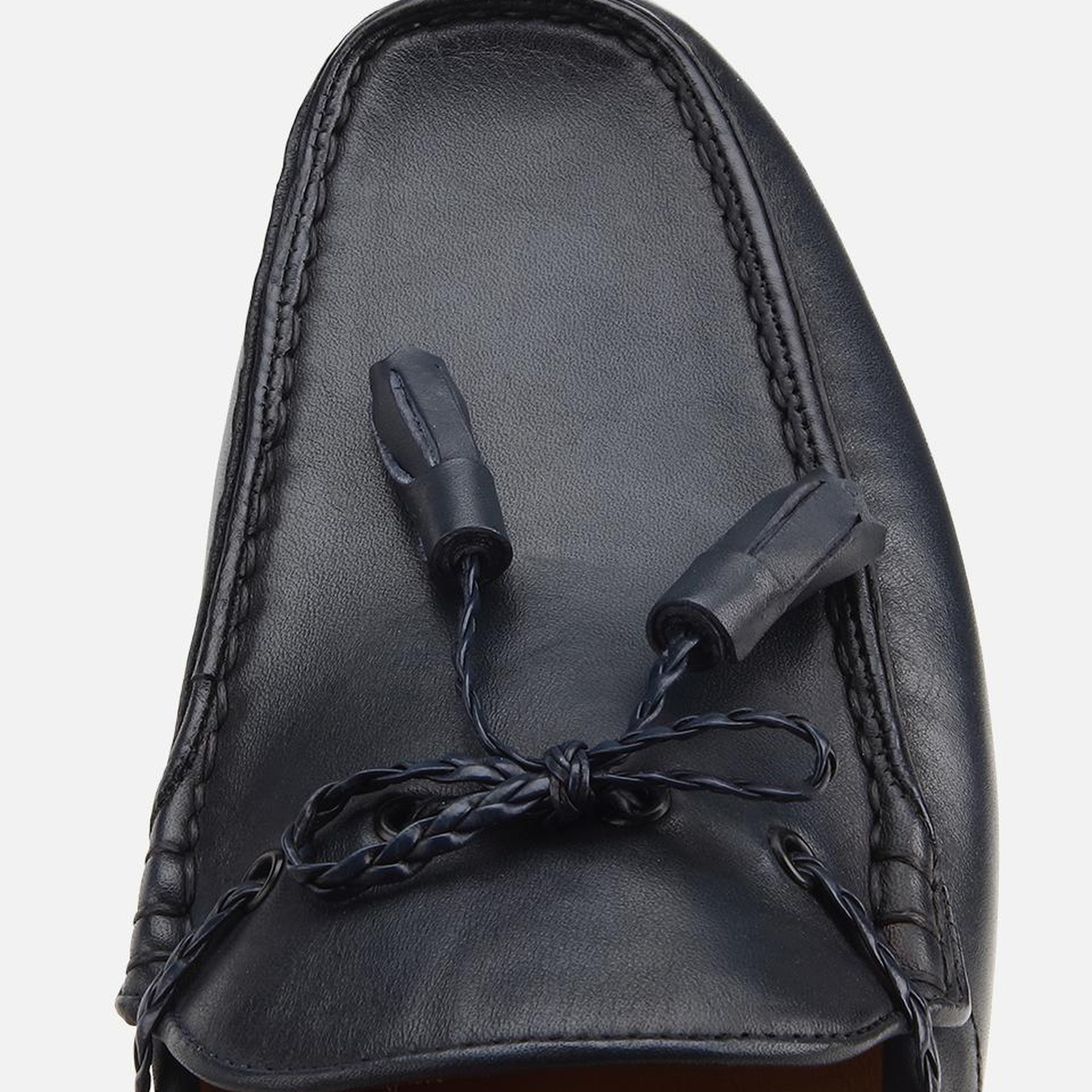 Erkek Deri Lacivert Püskül Dikiş Detaylı Klasik Loafer
