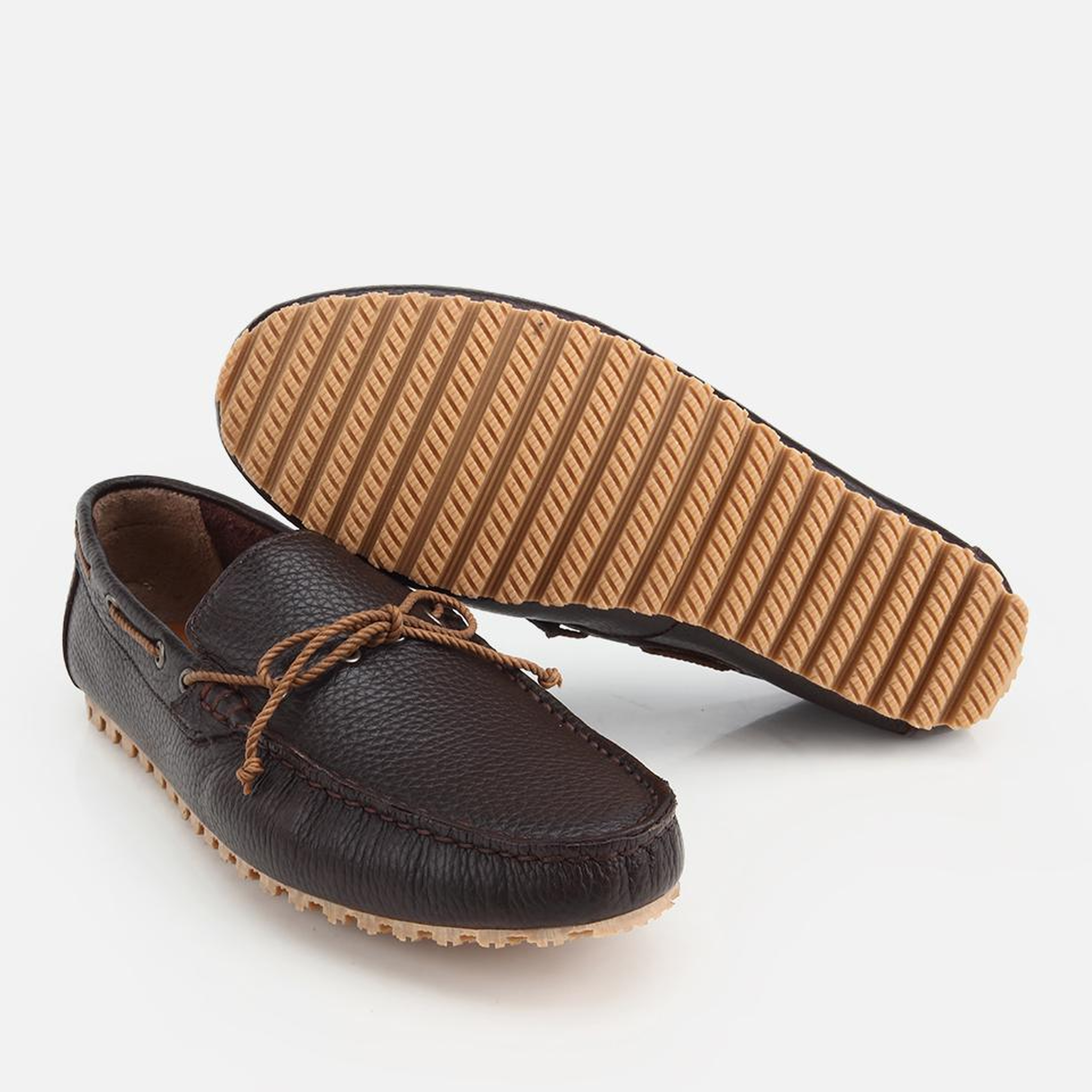 Erkek Deri Kahverengi Püskül Detaylı Günlük Loafer