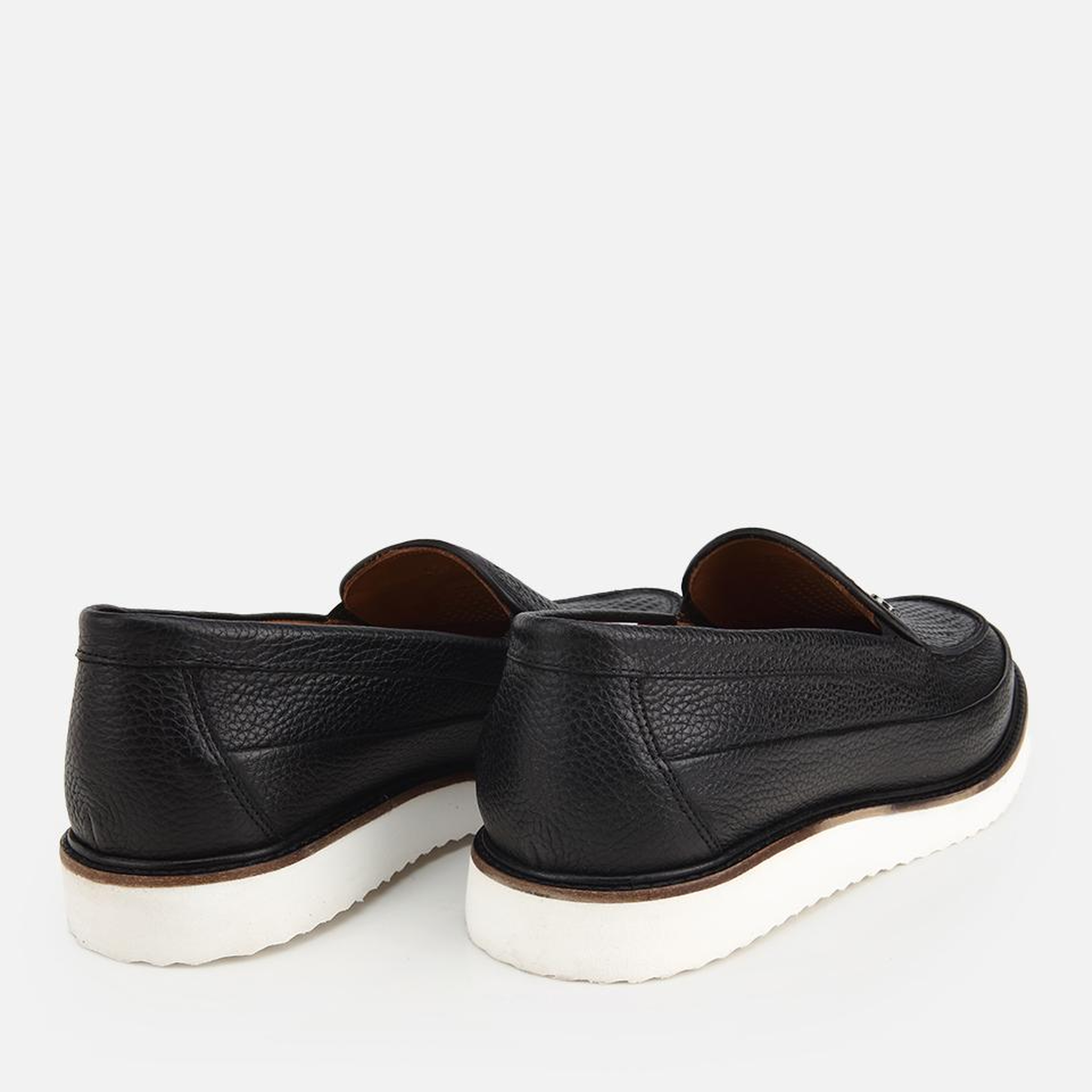 Erkek Deri Siyah Delikli Hafif Tabanlı Klasik Loafer