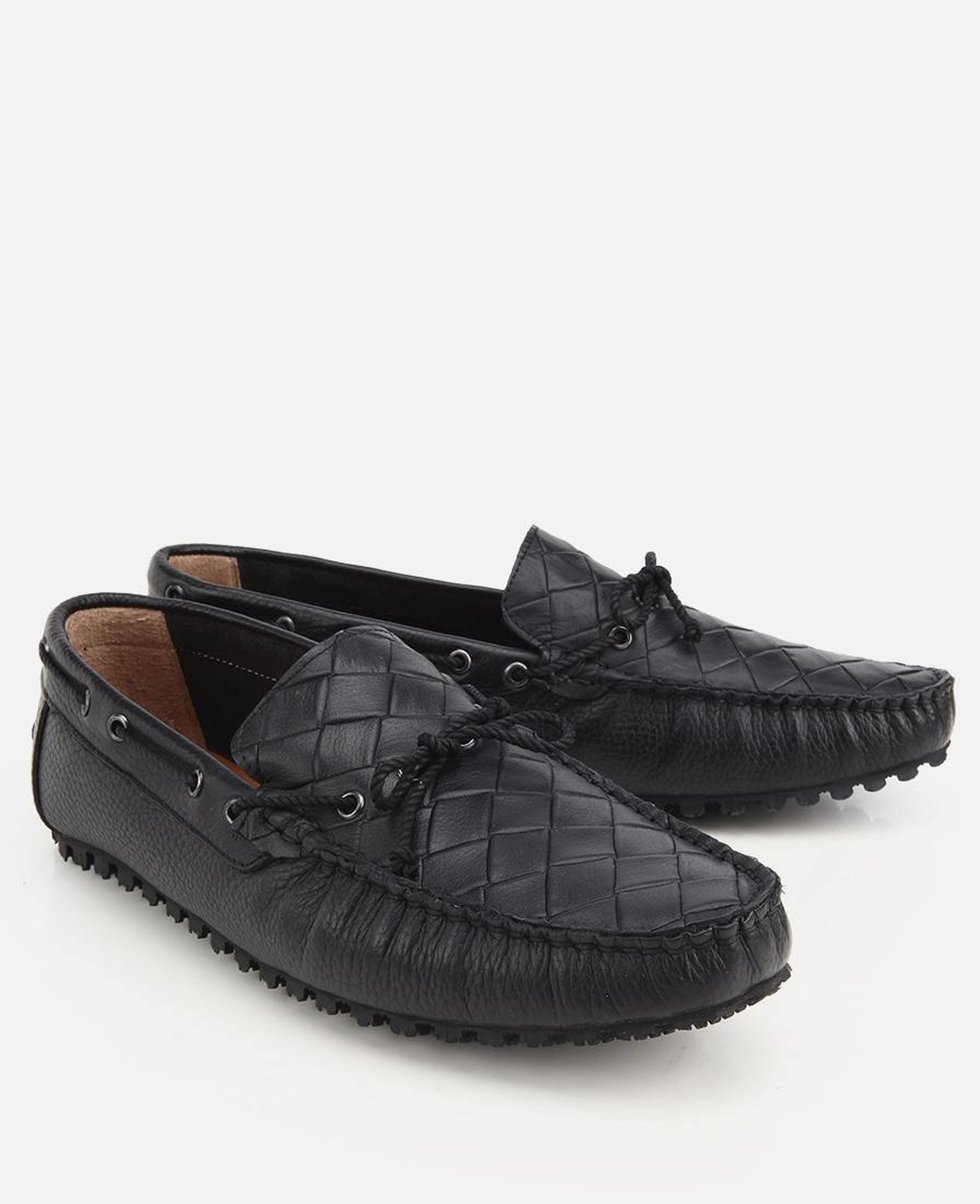 Erkek Deri Siyah Kroko Detaylı Günlük Loafer