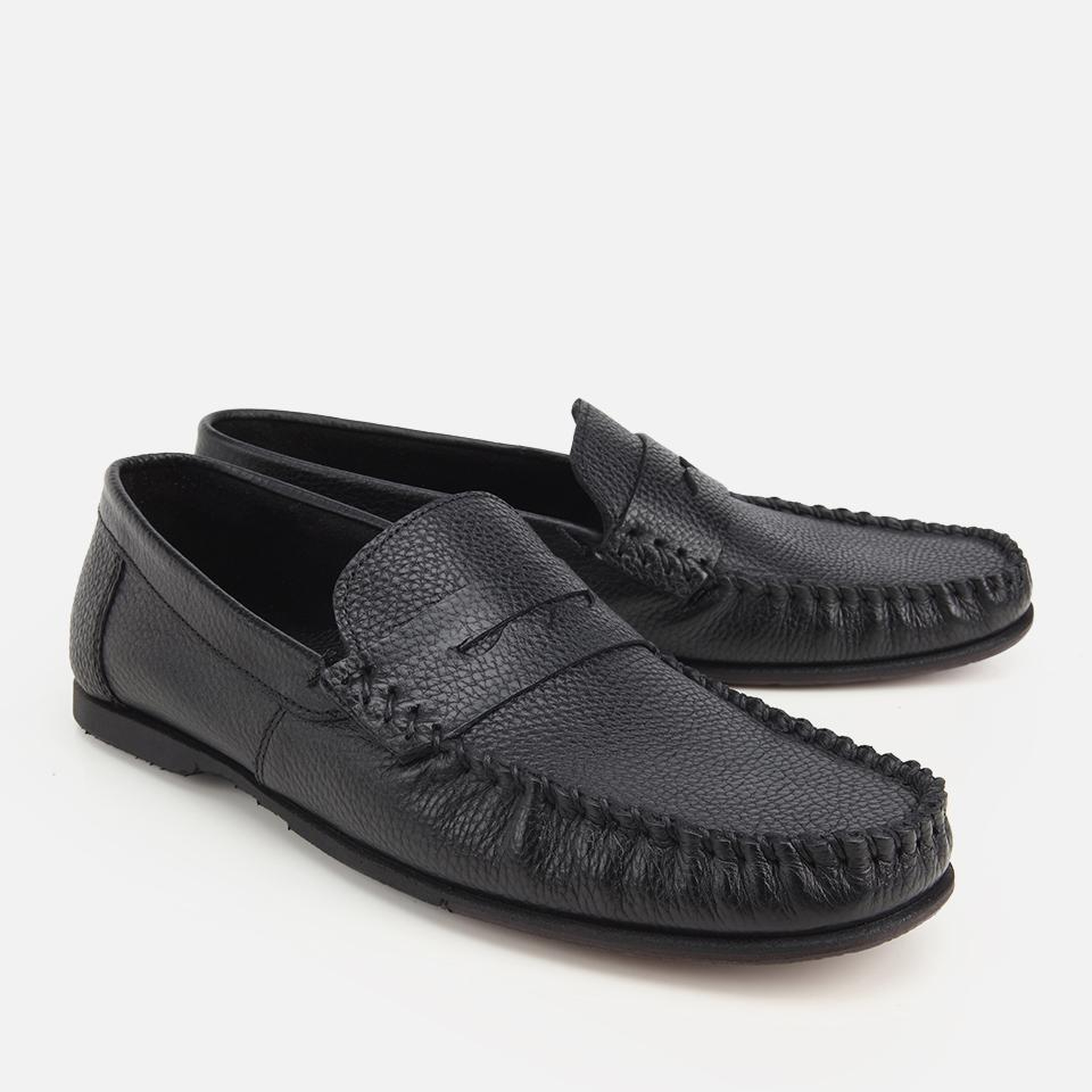 Erkek Deri Siyah Yumuşak Dokulu Günlük Loafer