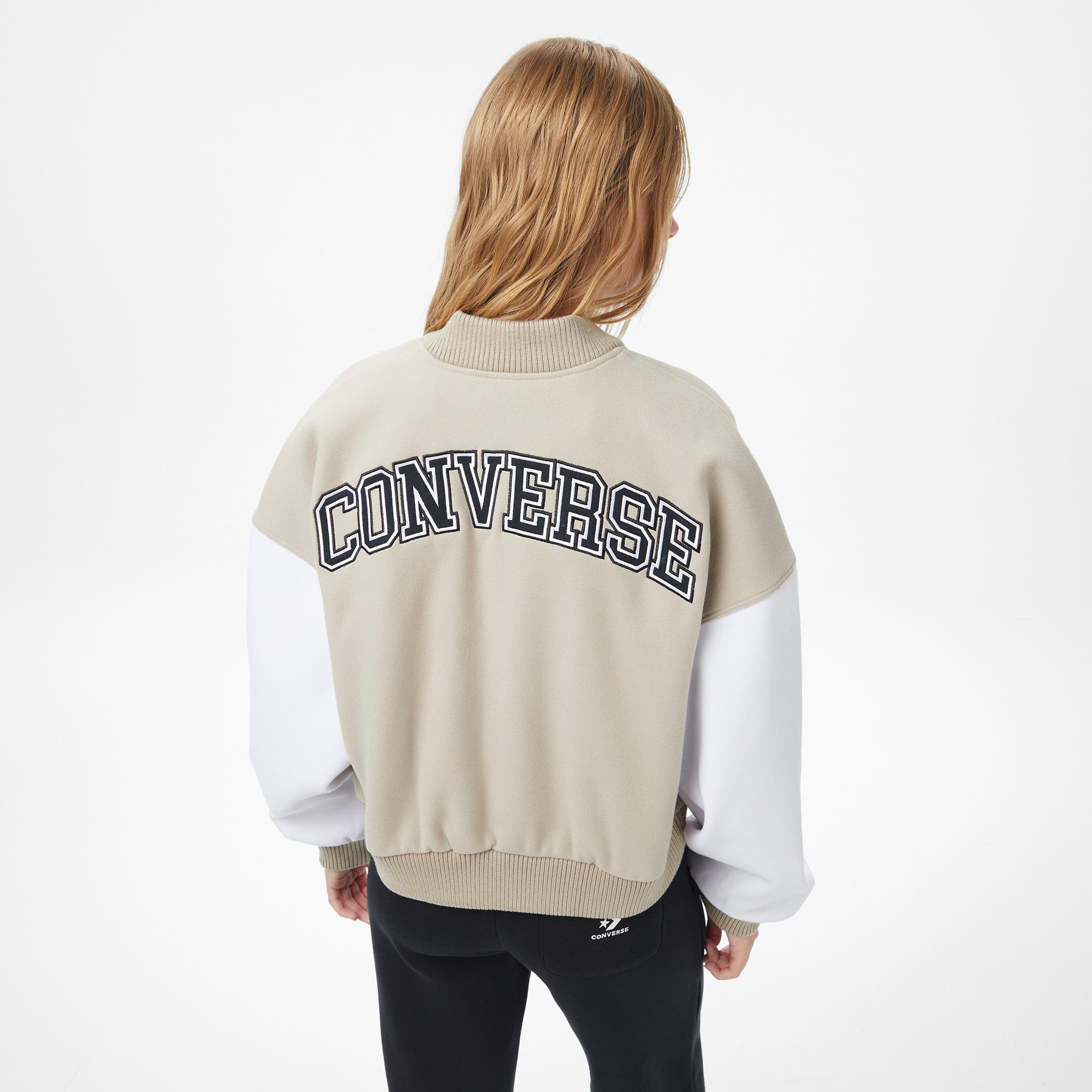 Converse Kadın Dik Yaka Bej Ceket