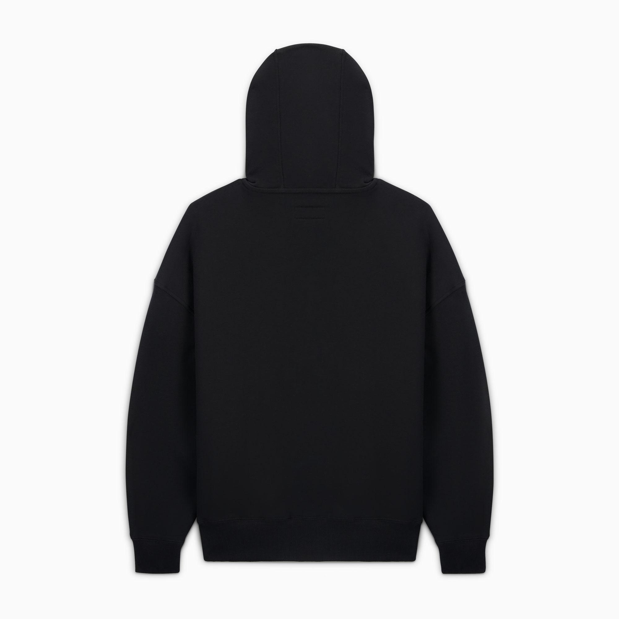 Converse Classic Kadın Oversized Fit Fermuarlı Grafik Baskılı Siyah Hoodie