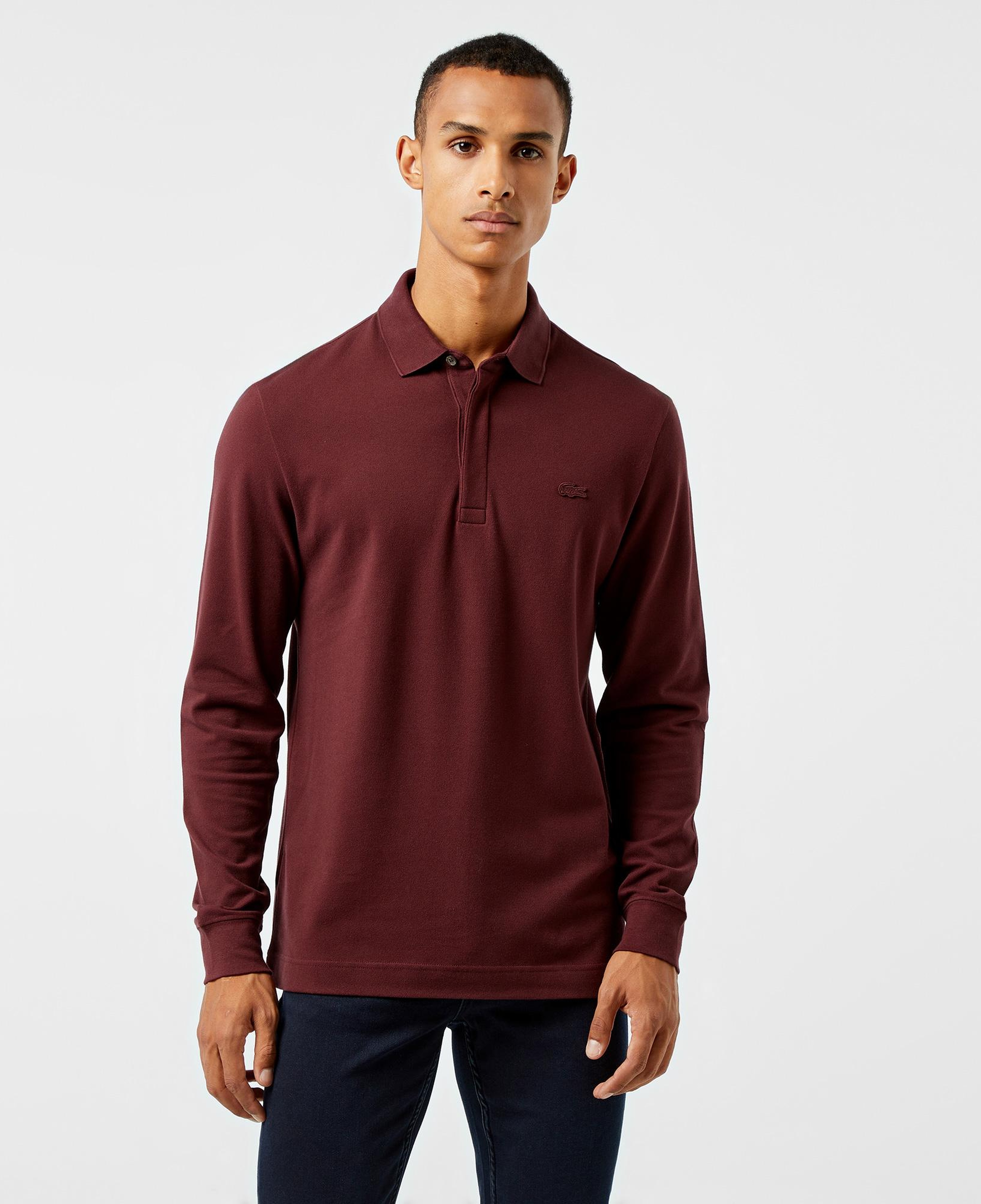 Erkek Regular Fit Uzun Kollu Bordo Paris Polo