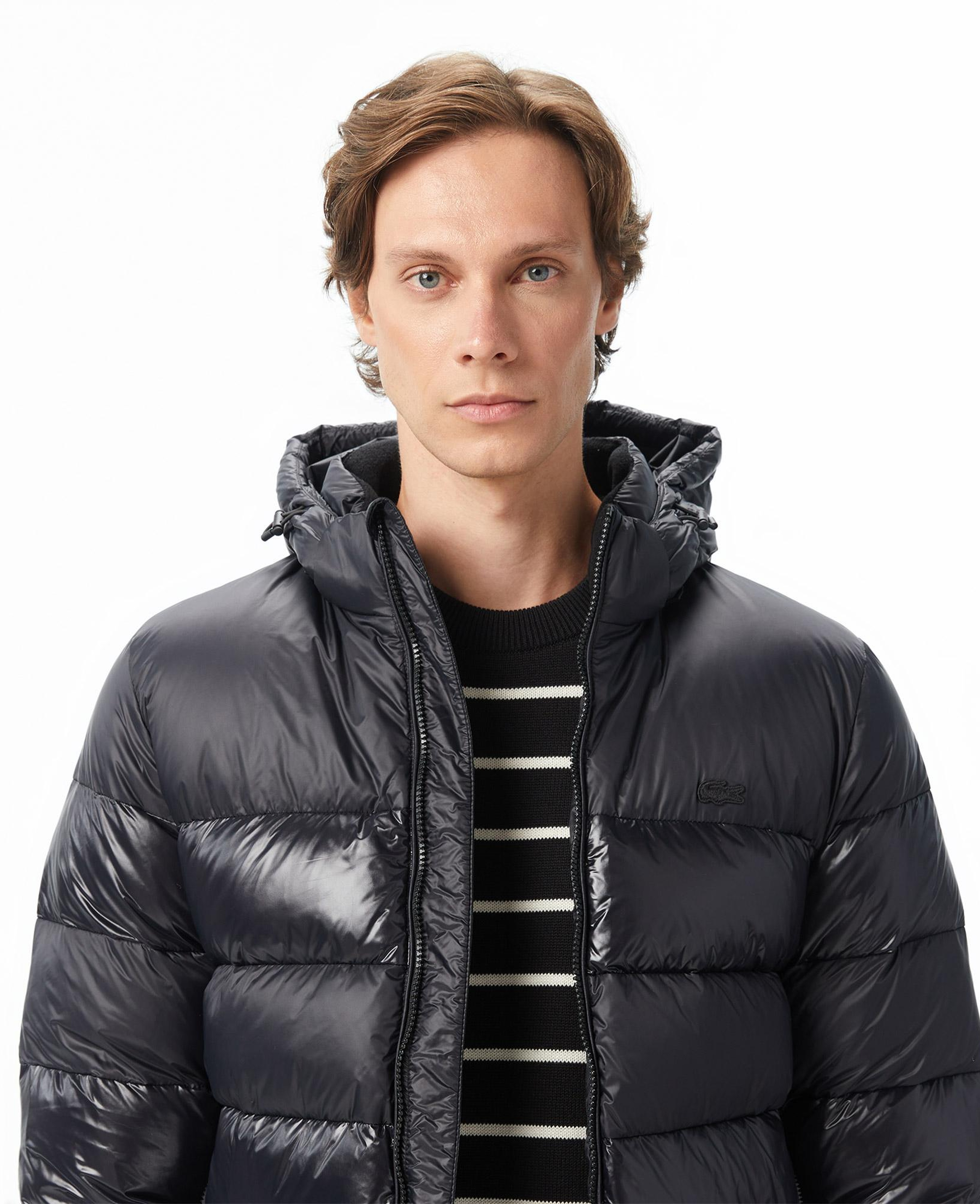 Erkek Relaxed Fit Kapüşonlu Siyah Mont