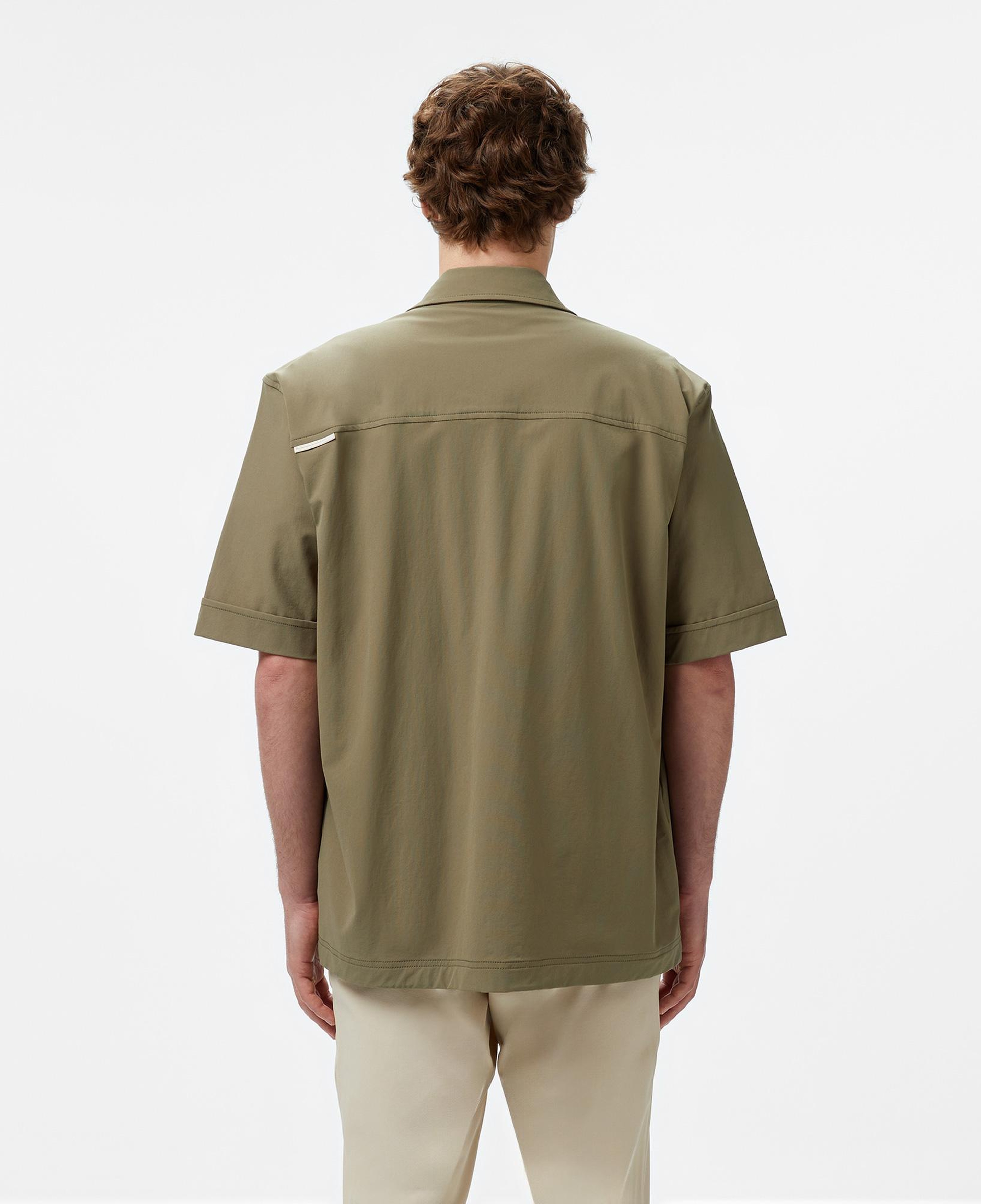 Erkek Relaxed Fit Kısa Kollu Haki Gömlek
