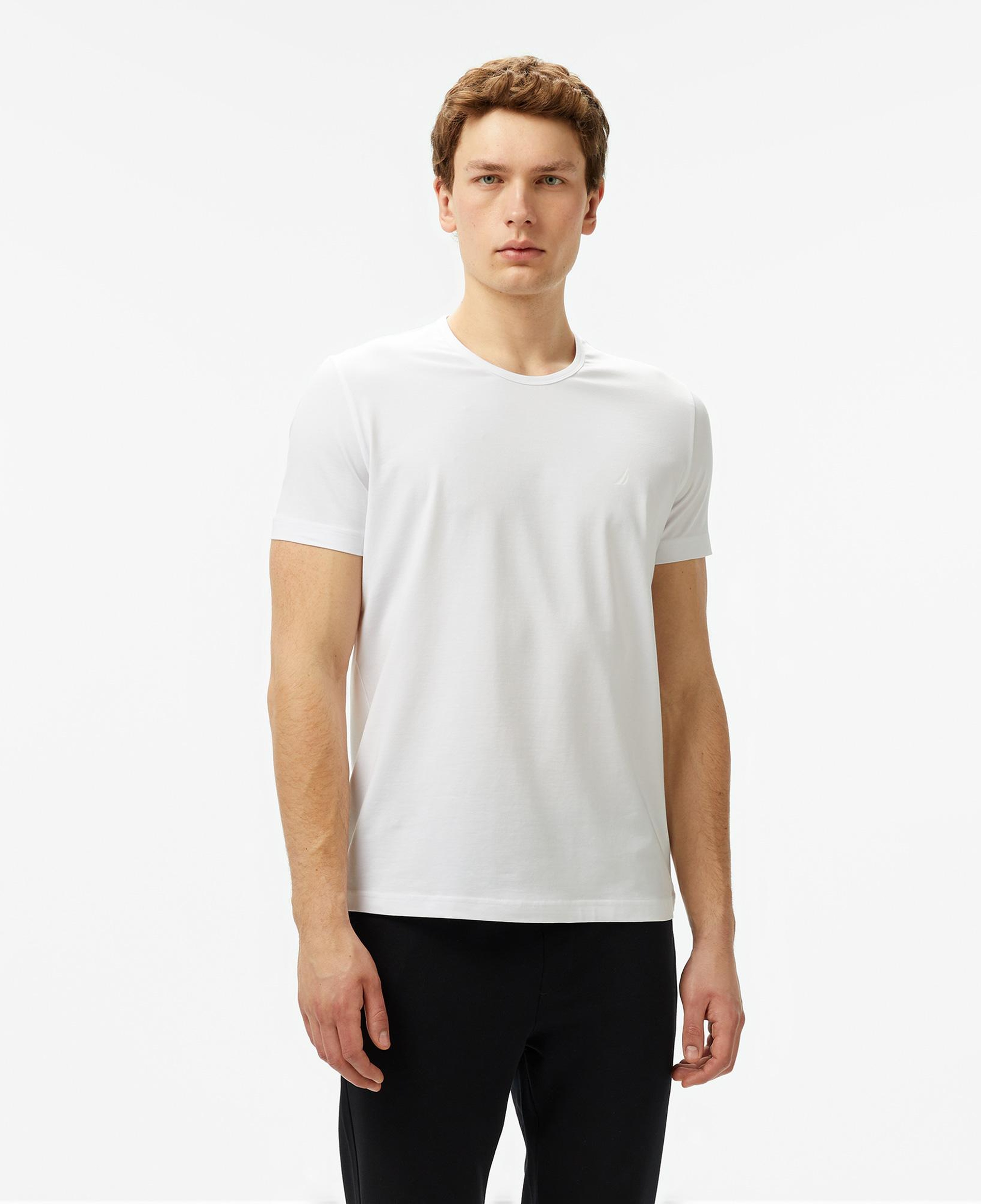 Nautara Erkek Beyaz Regular Fit T-Shirt