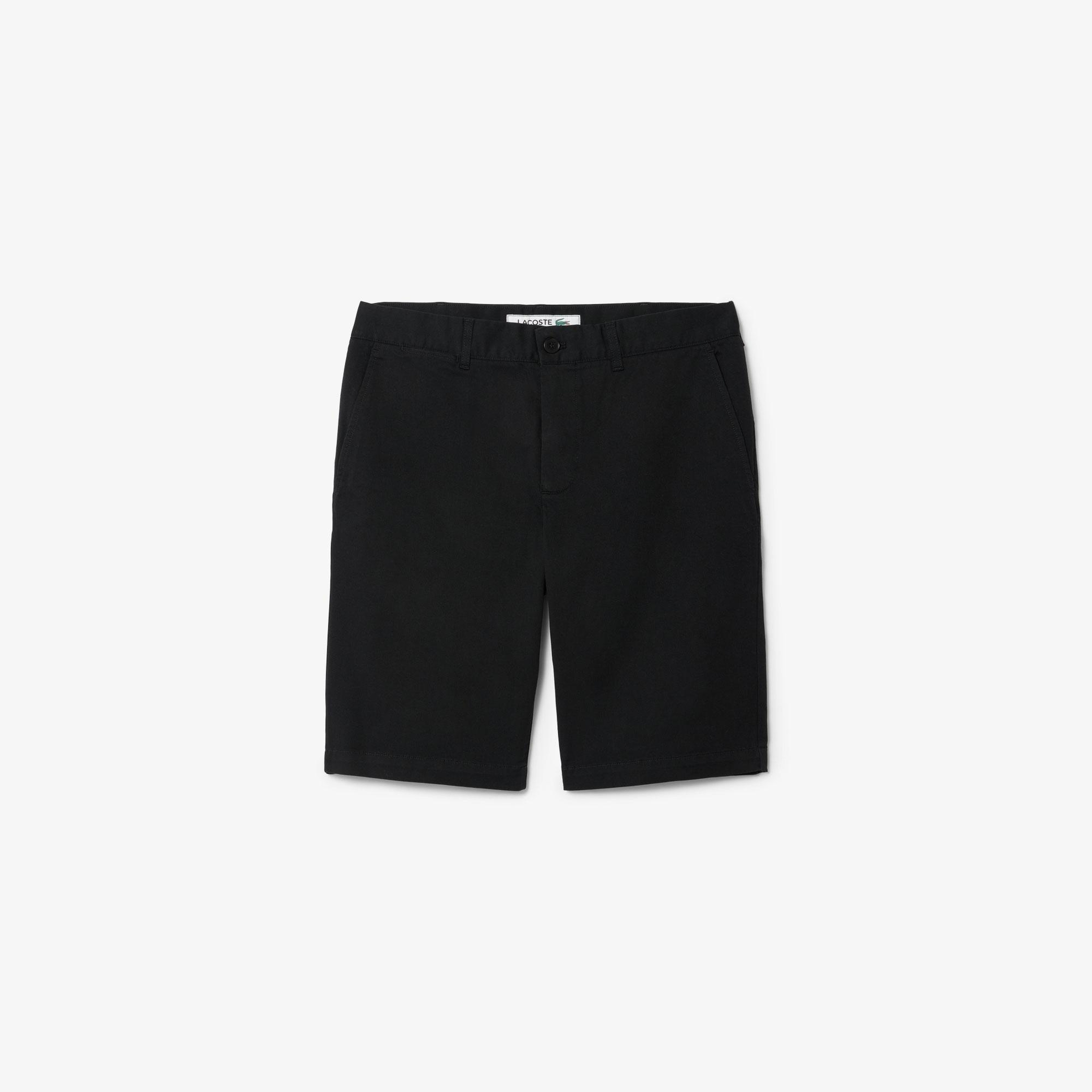 Erkek Slim Fit Siyah Bermuda Şort