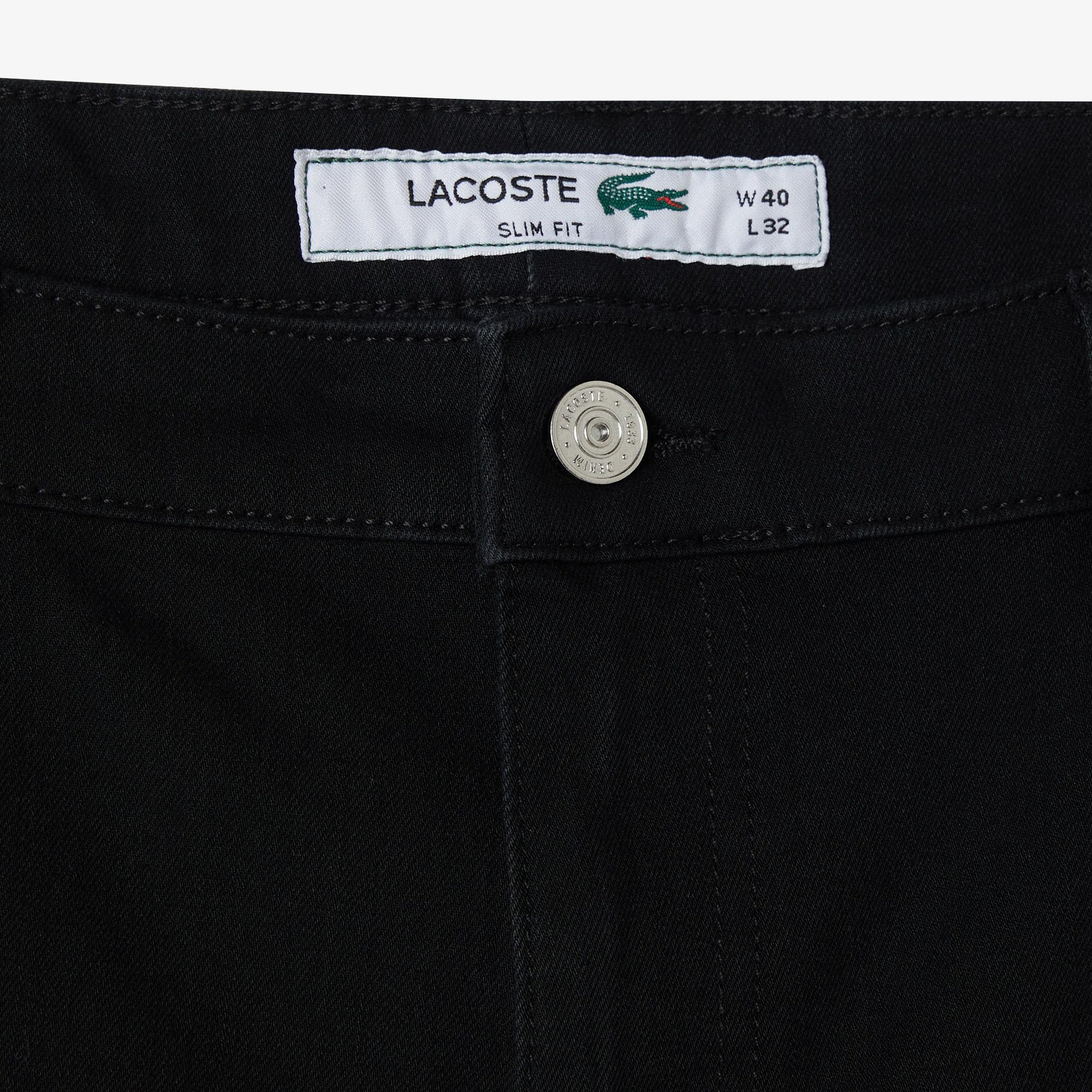 Lacoste Erkek Slim Fit Siyah Jean Pantolon