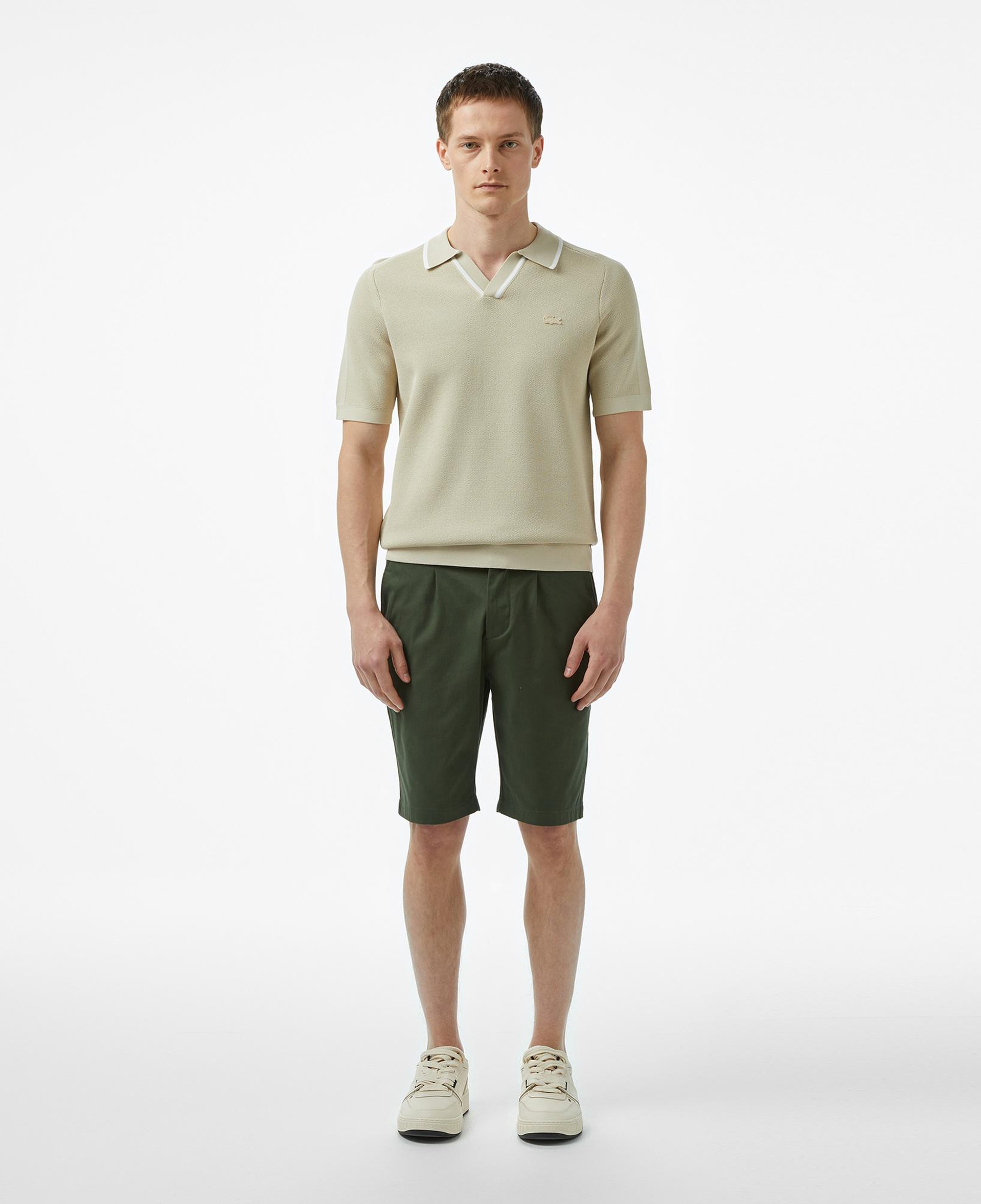 Erkek Tapered Fit Haki Bermuda Şort