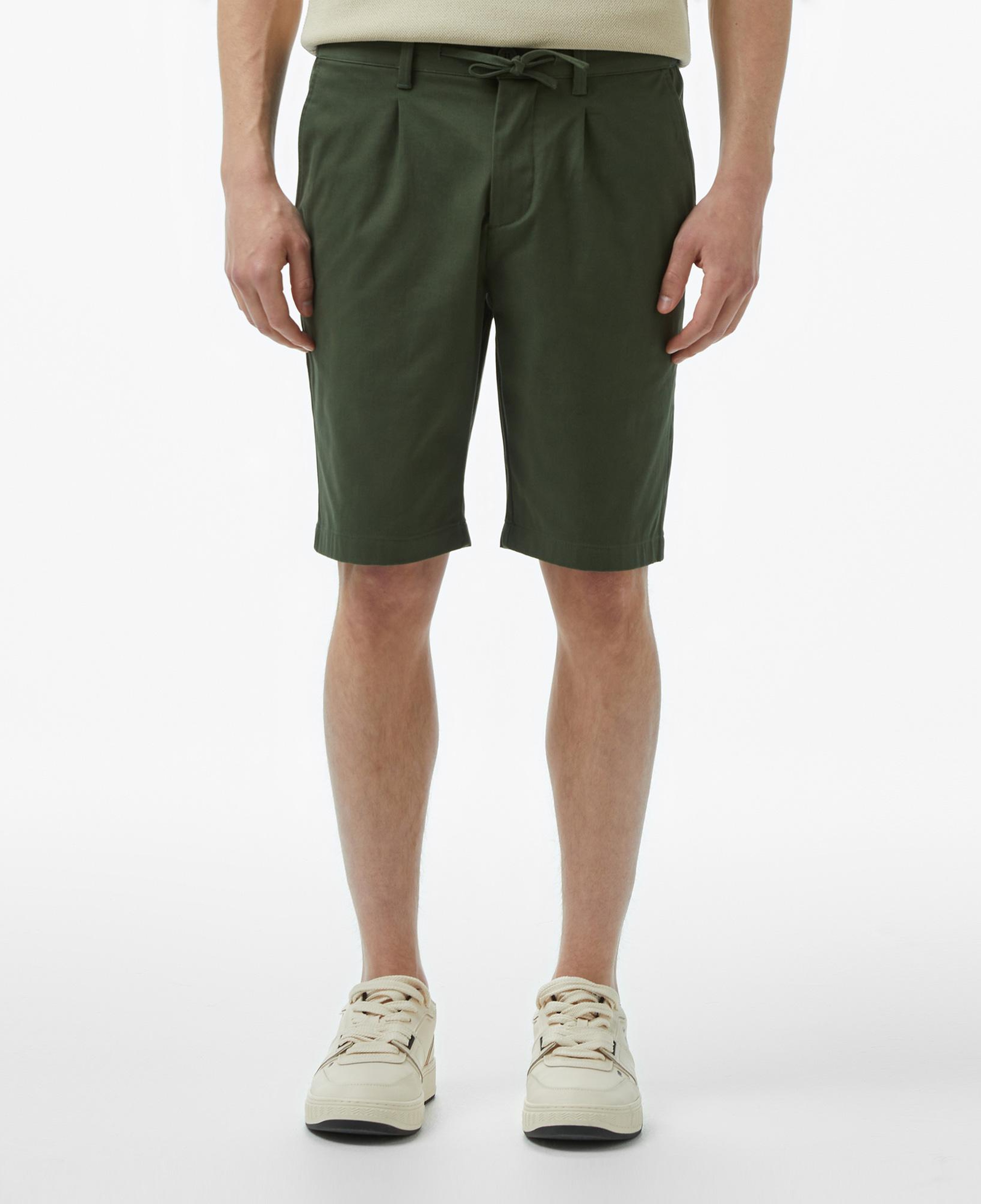 Erkek Tapered Fit Haki Bermuda Şort