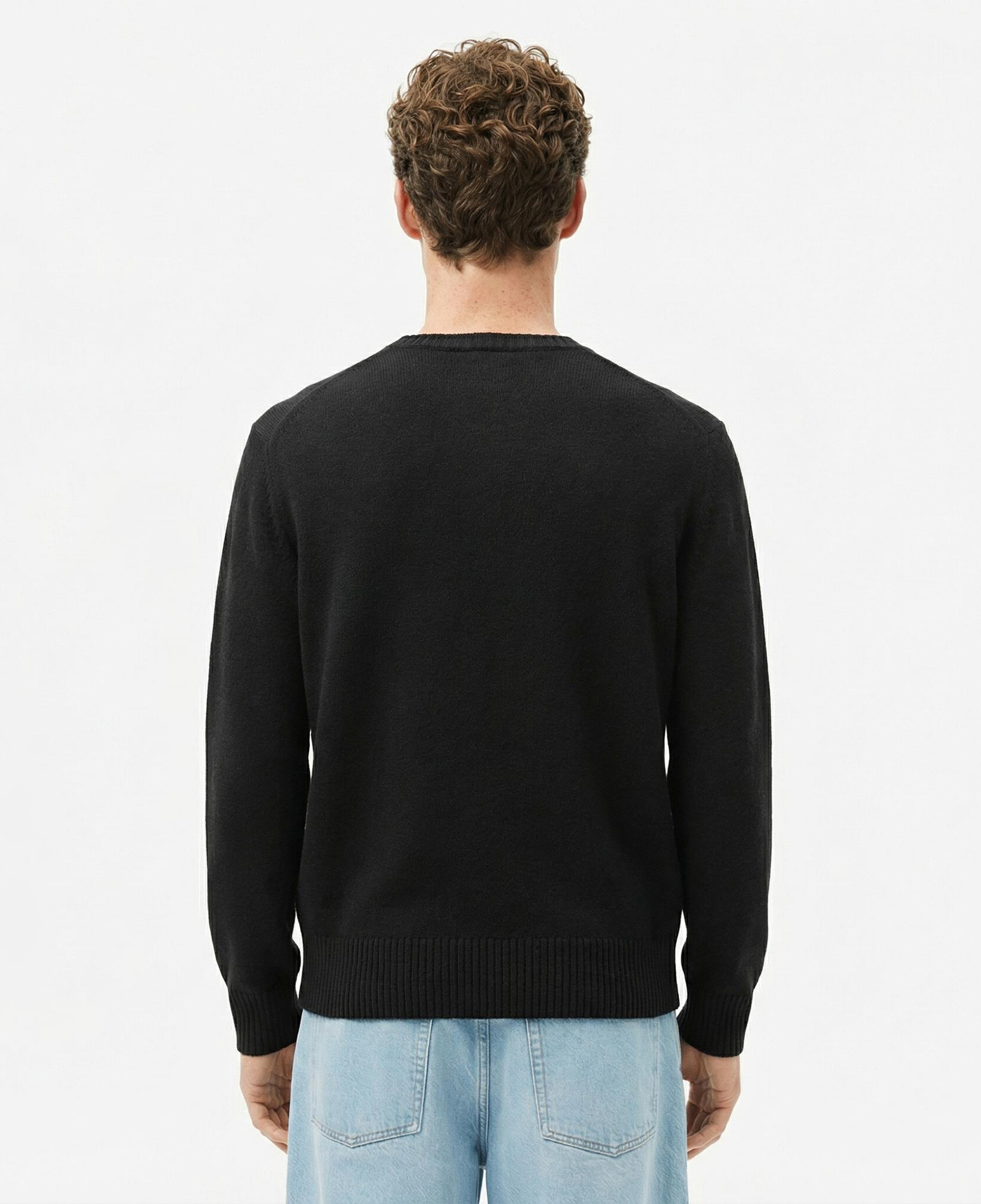 Lacoste Erkek Classic Fit Bisiklet Yaka Siyah Kazak