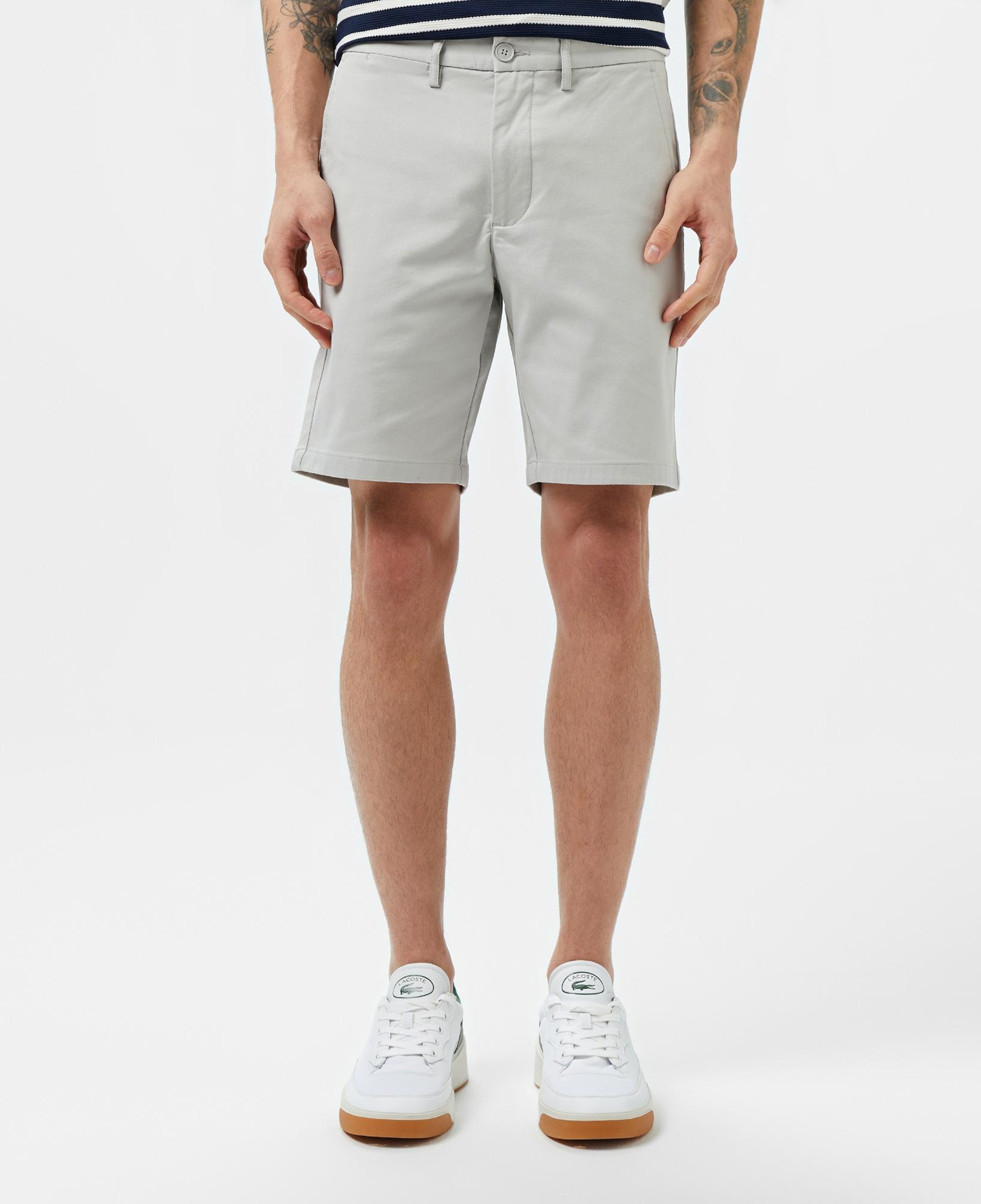 Erkek Slim Fit Gri Bermuda Şort