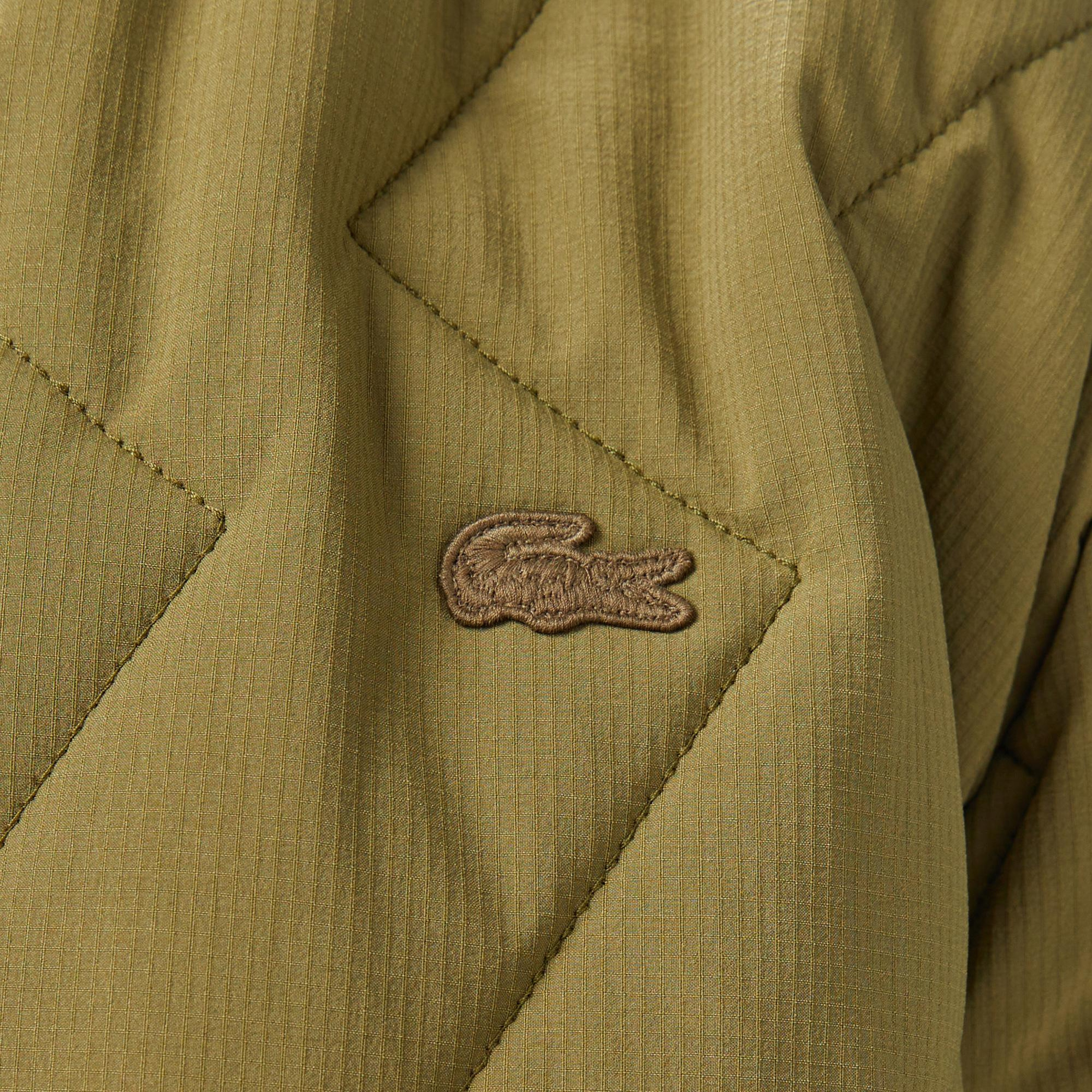 Lacoste Erkek Dik Yaka Kapitone Yeşil Mont