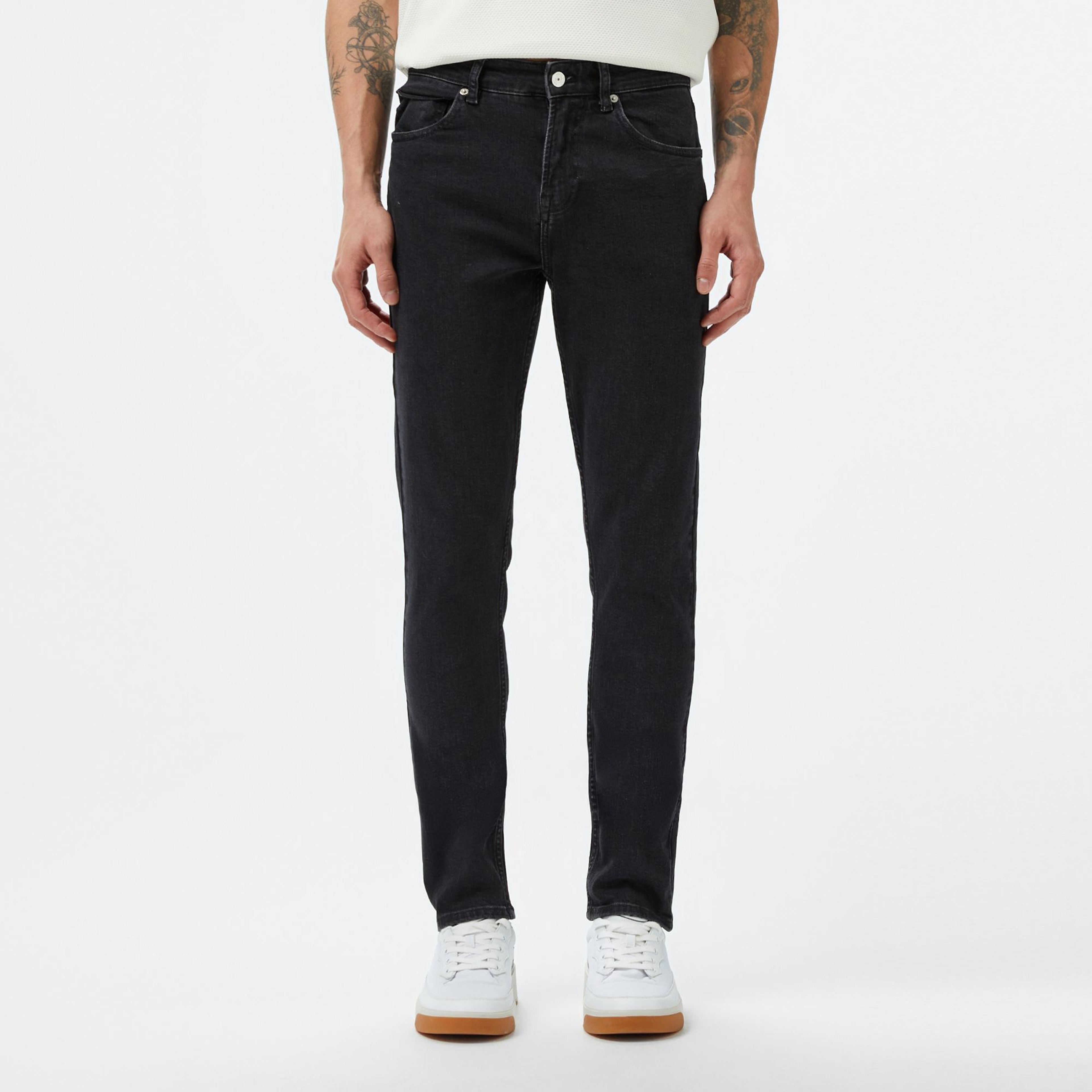 Erkek Slim Fit Siyah Jean Pantolon