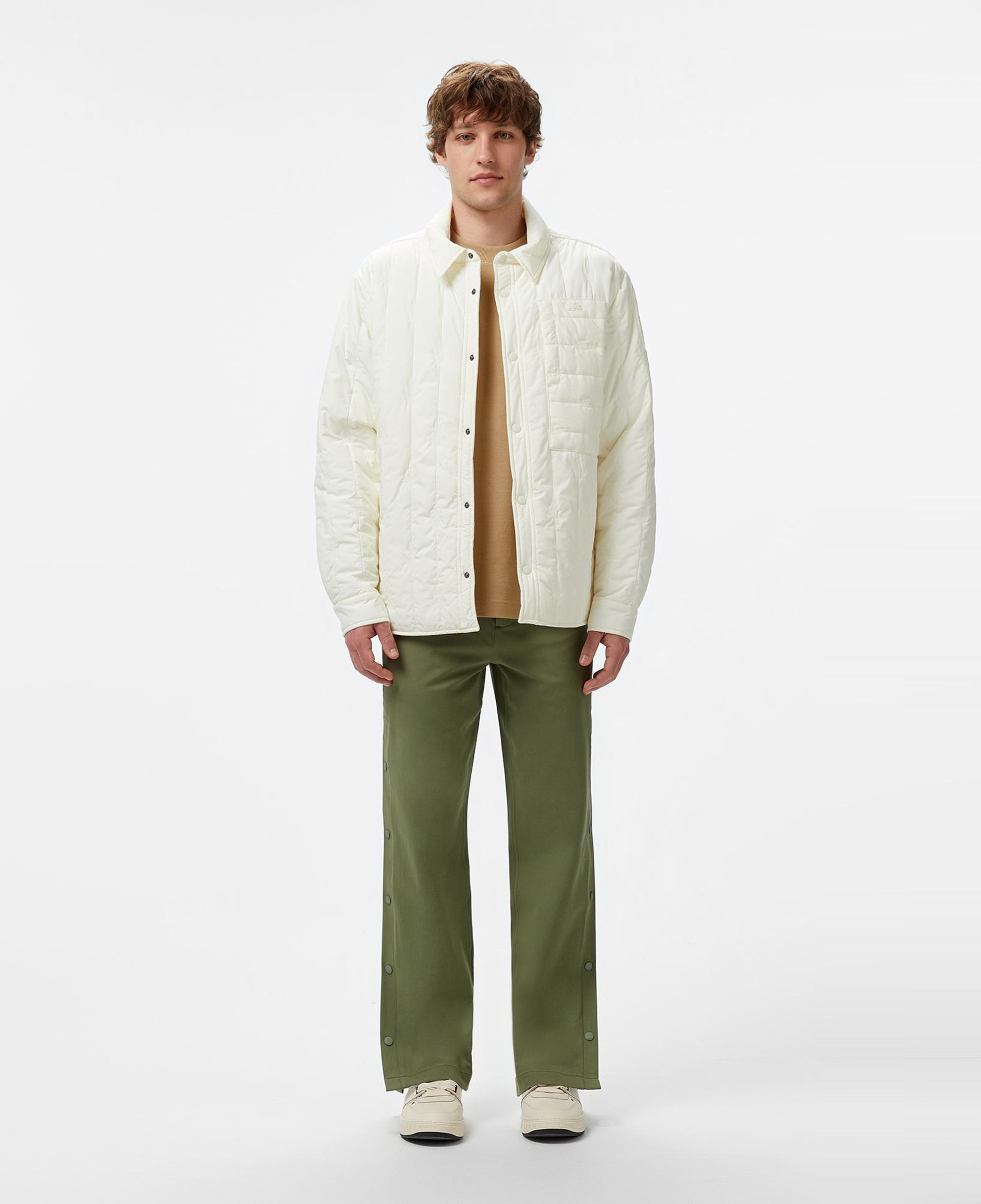 Erkek Relaxed Fit Gömlek Yaka Desenli Beyaz Ceket