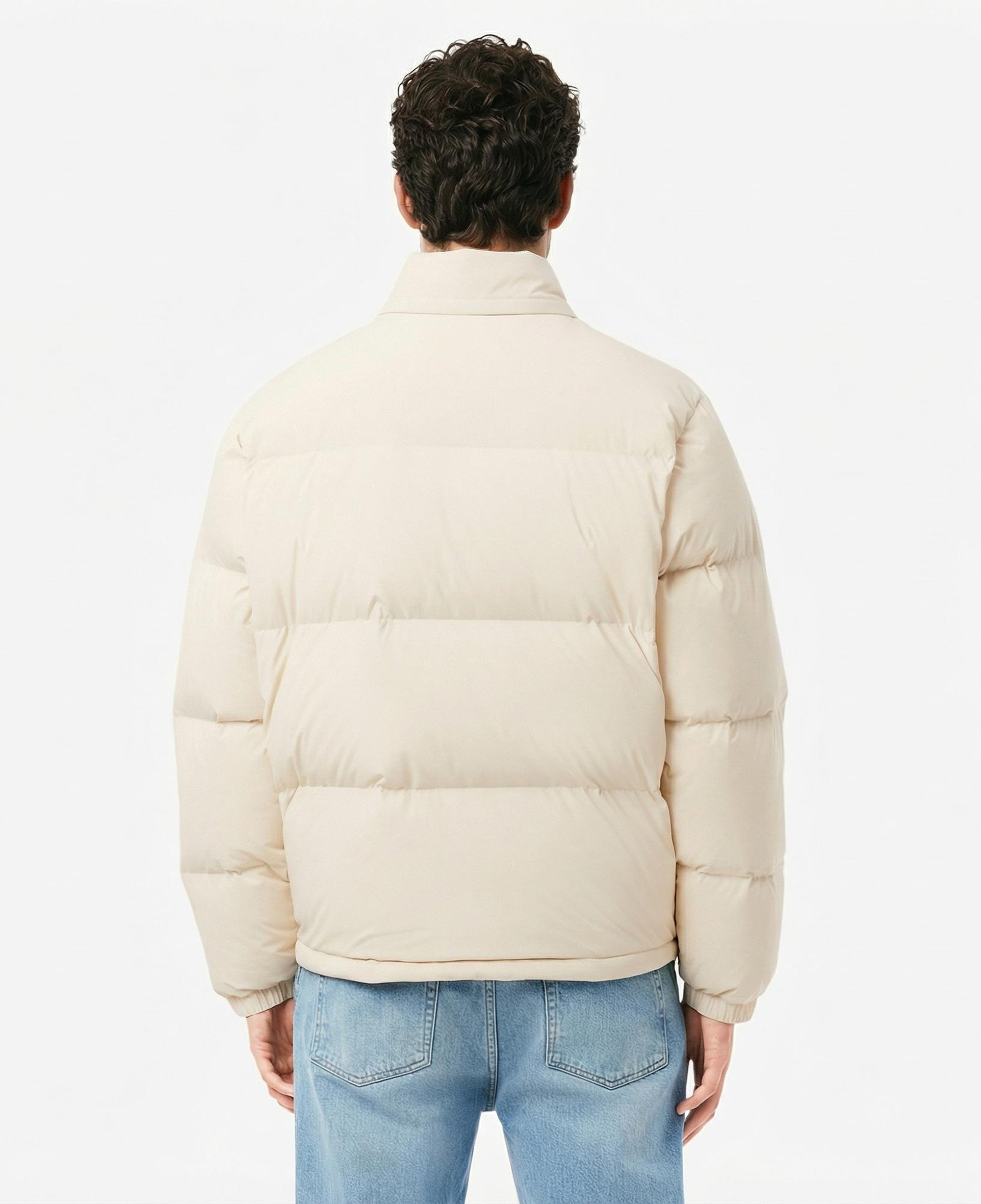 Lacoste Erkek Relaxed Fit Kapüşonlu Krem Mont