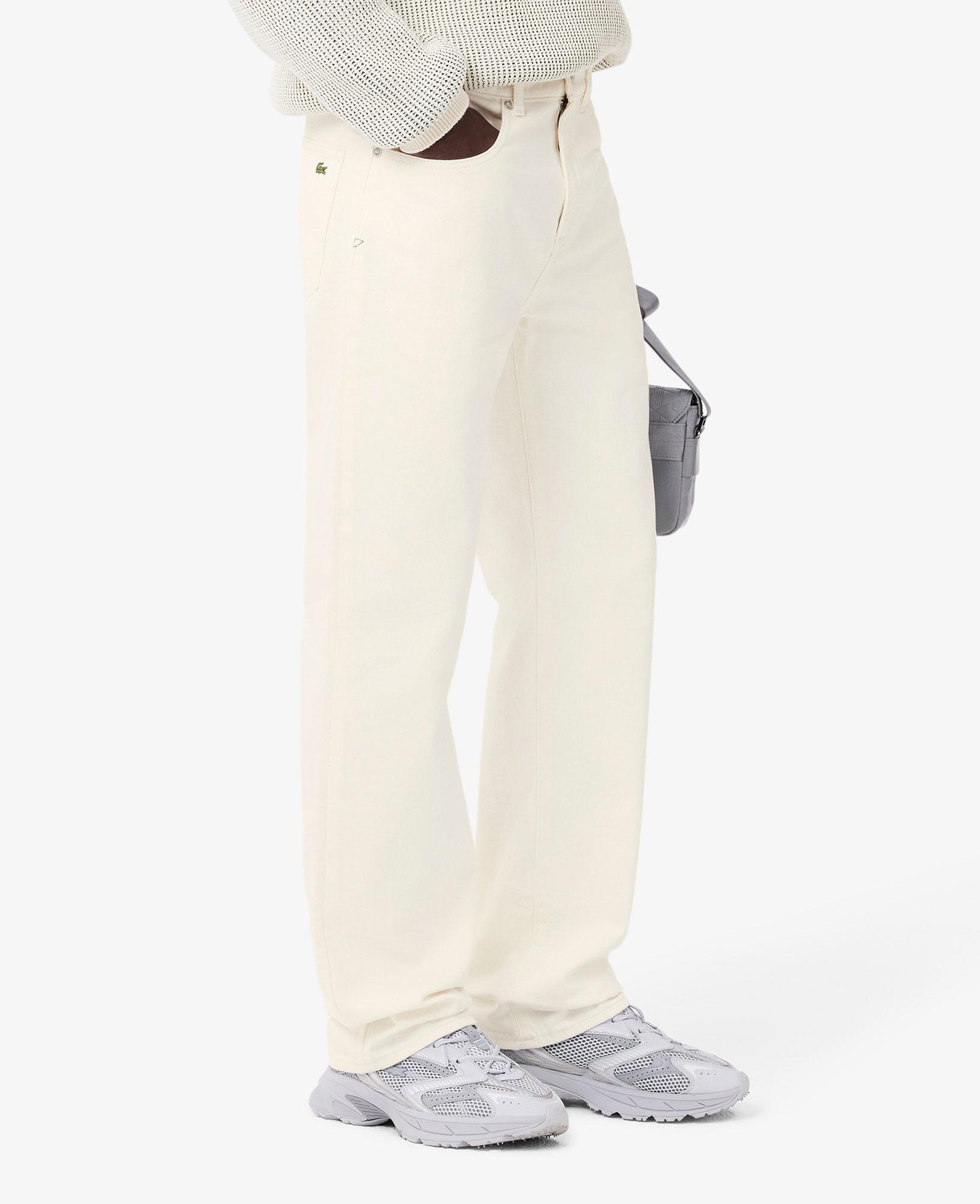 Lacoste Erkek Straight Fit Beyaz Jean Pantolon
