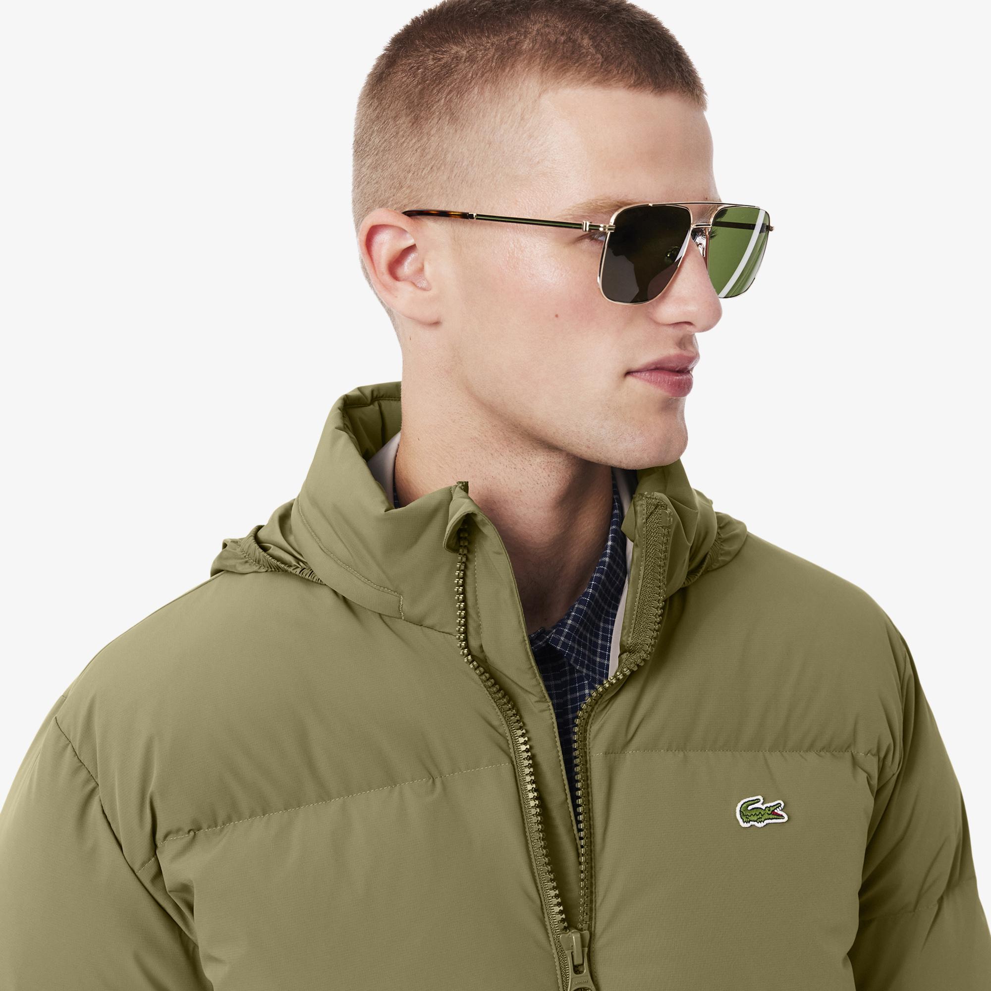 Lacoste Erkek Relaxed Fit Kapüşonlu Haki Mont