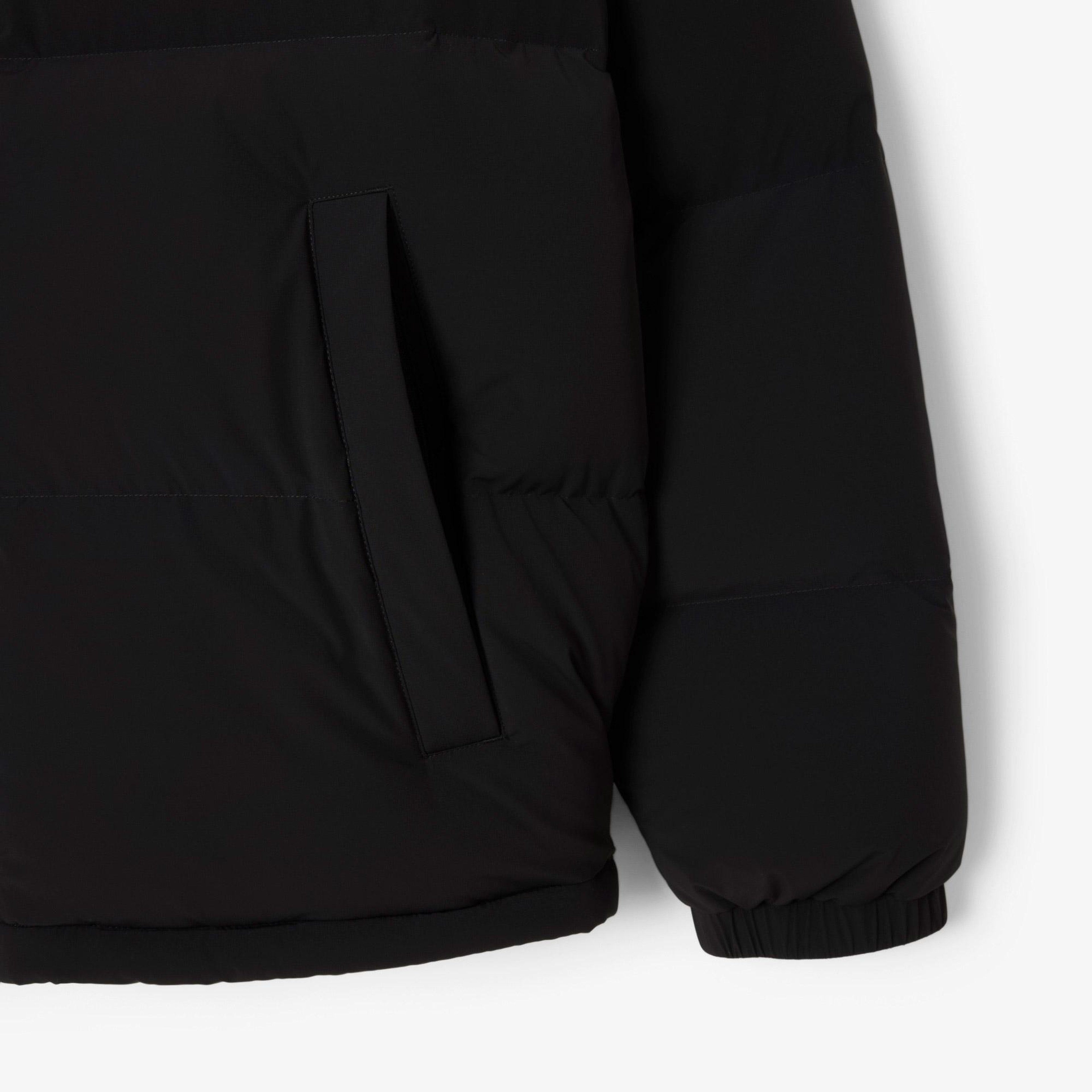 Lacoste Erkek Relaxed Fit Kapüşonlu Siyah Mont