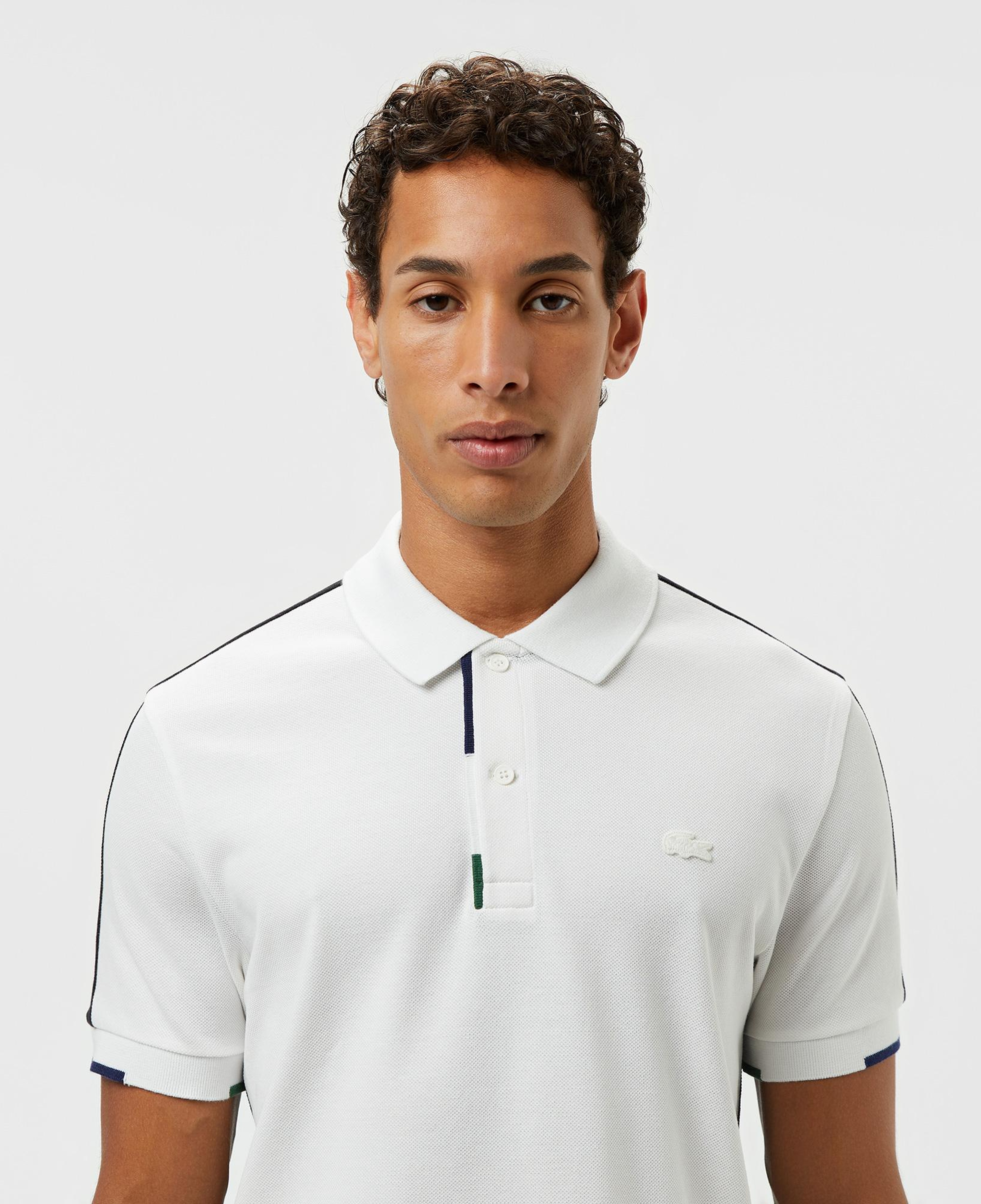 Erkek Regular Fit Renk Bloklu Beyaz Polo