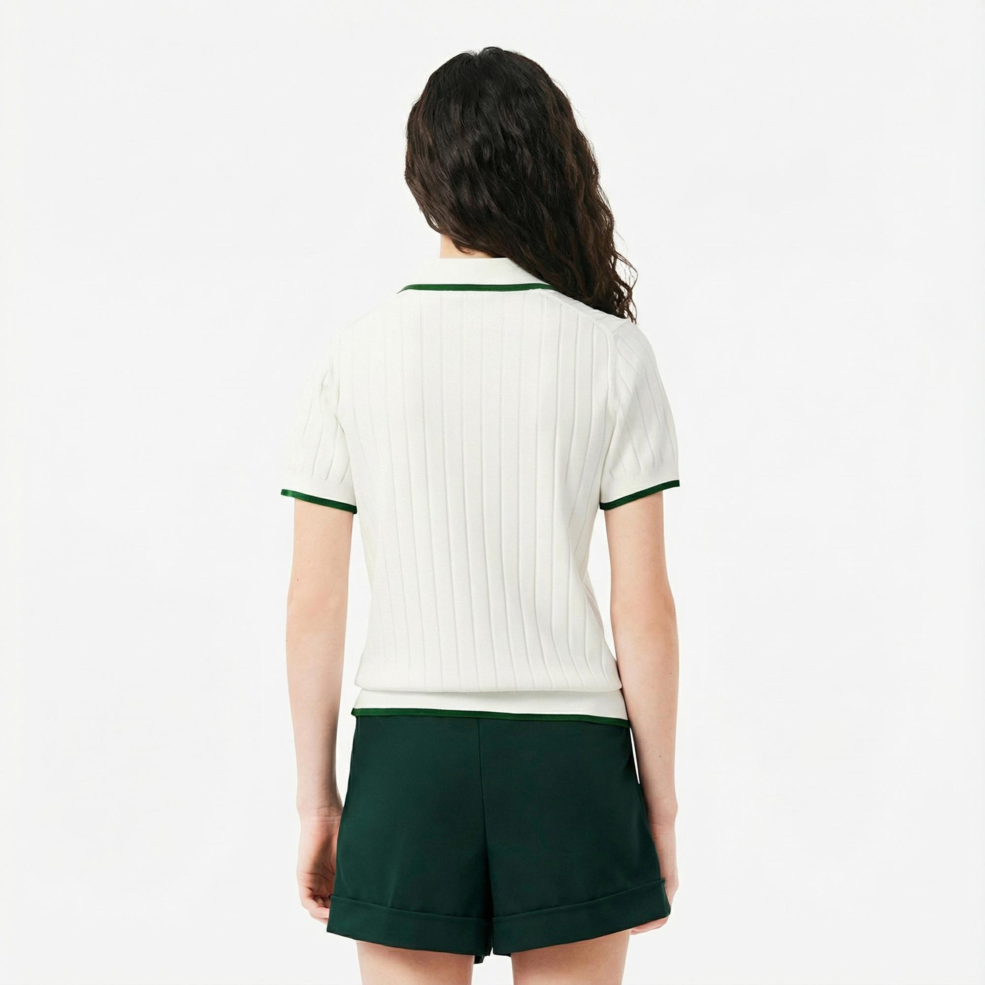 Lacoste Kadın Regular Fit Kısa Kollu Polo Yaka Beyaz Triko