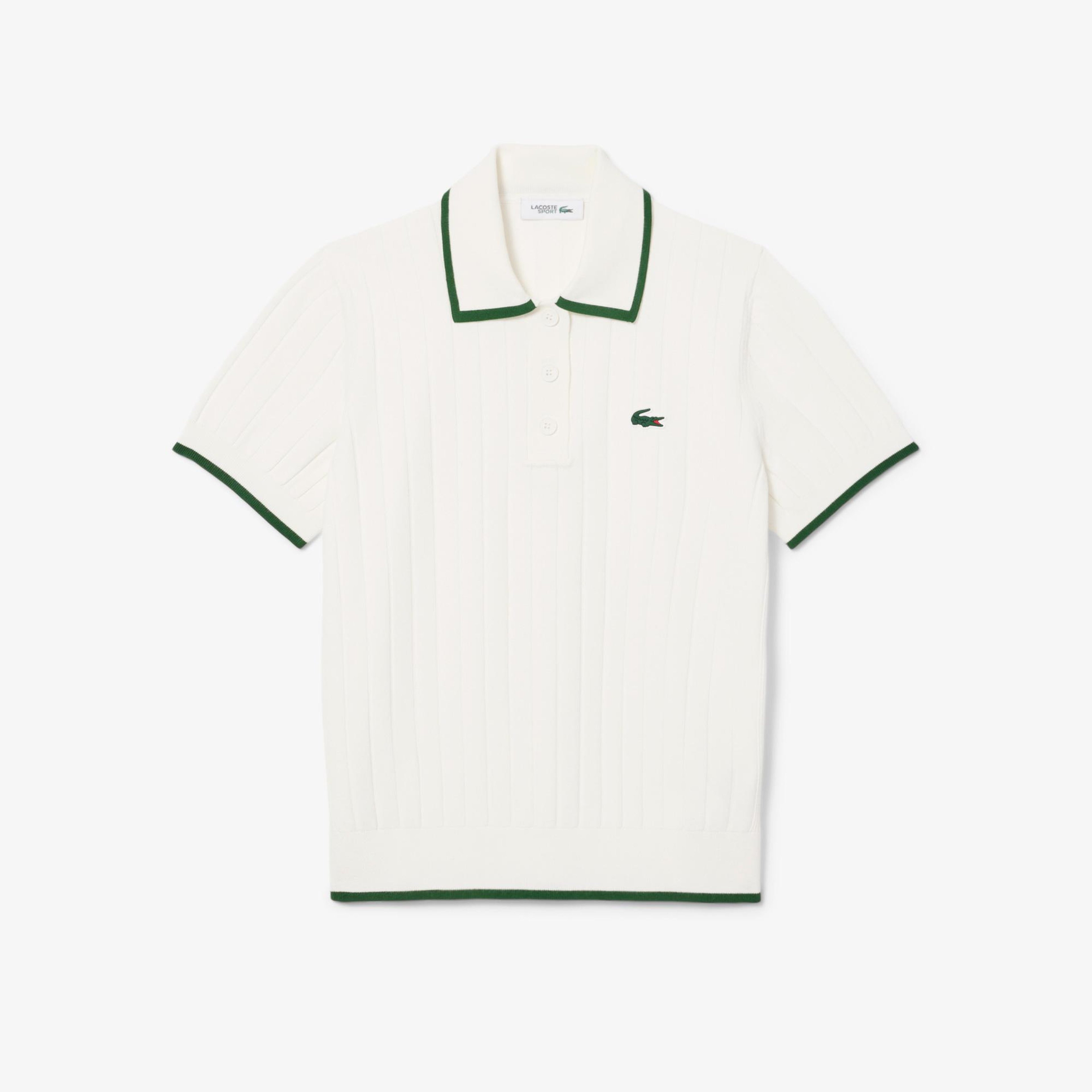 Lacoste Kadın Regular Fit Kısa Kollu Polo Yaka Beyaz Triko