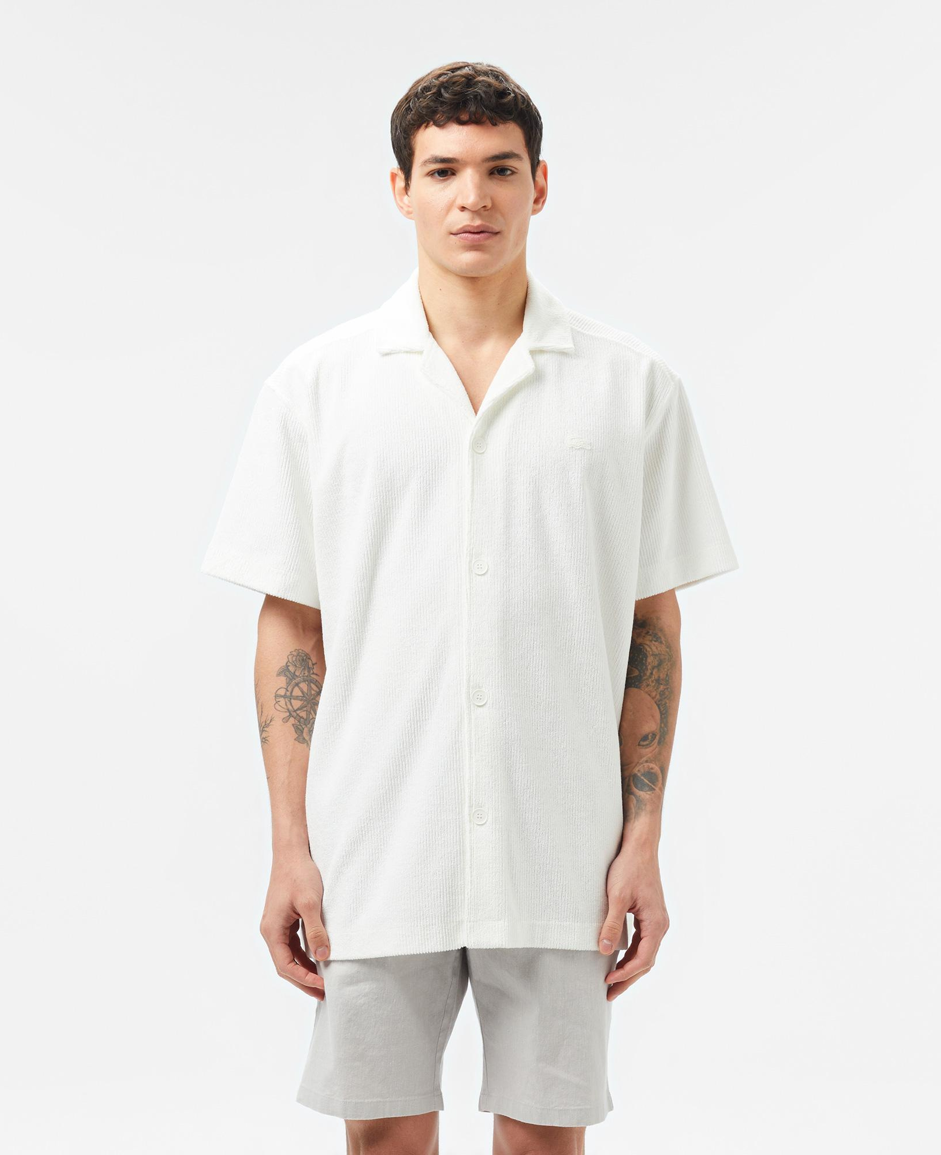 Erkek Relaxed Fit Kısa Kollu Beyaz Gömlek