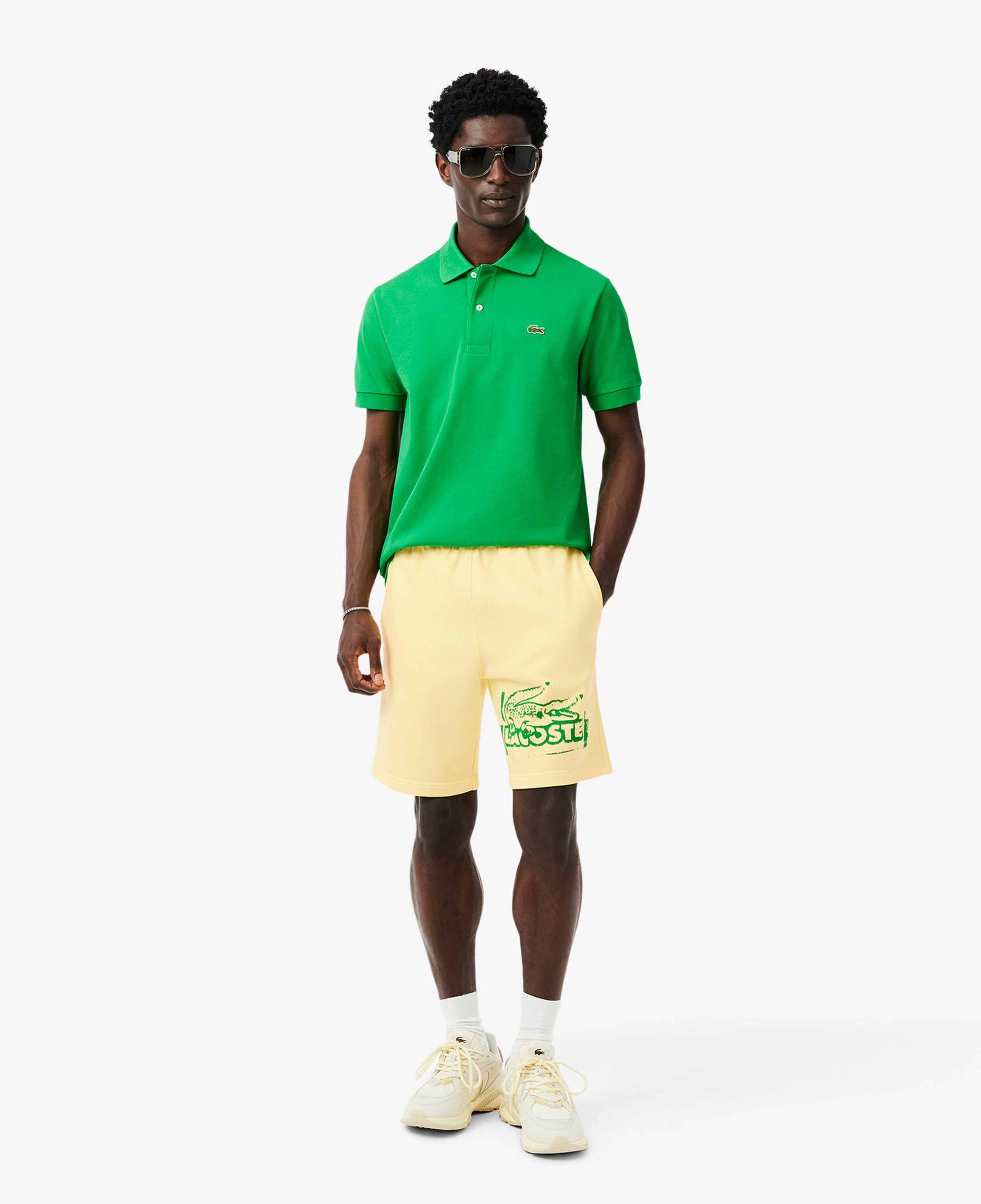 Lacoste Graphic Print Fleece Erkek Sarı Şort